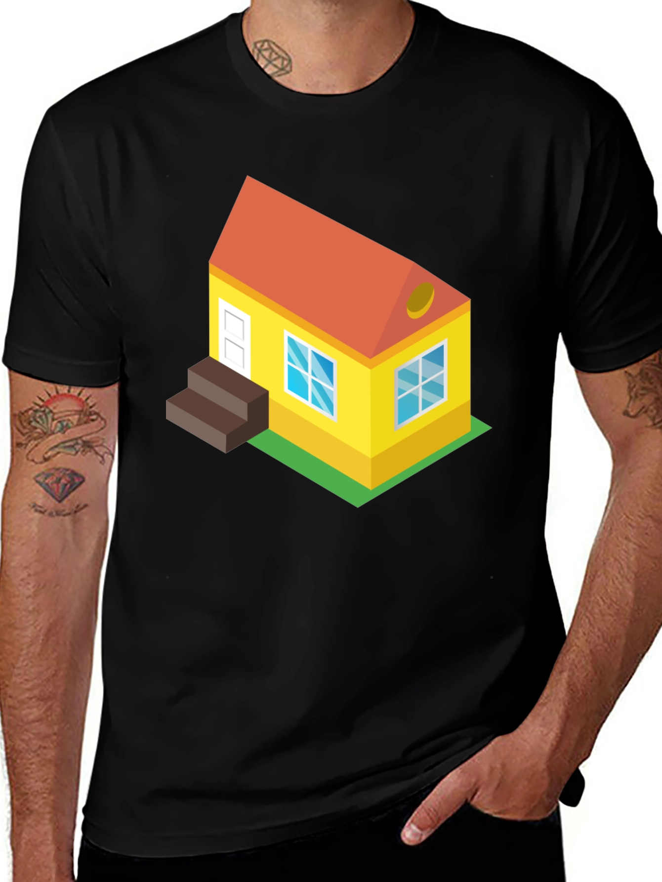 Isometric House Graphic T-Shirt - Unique Design