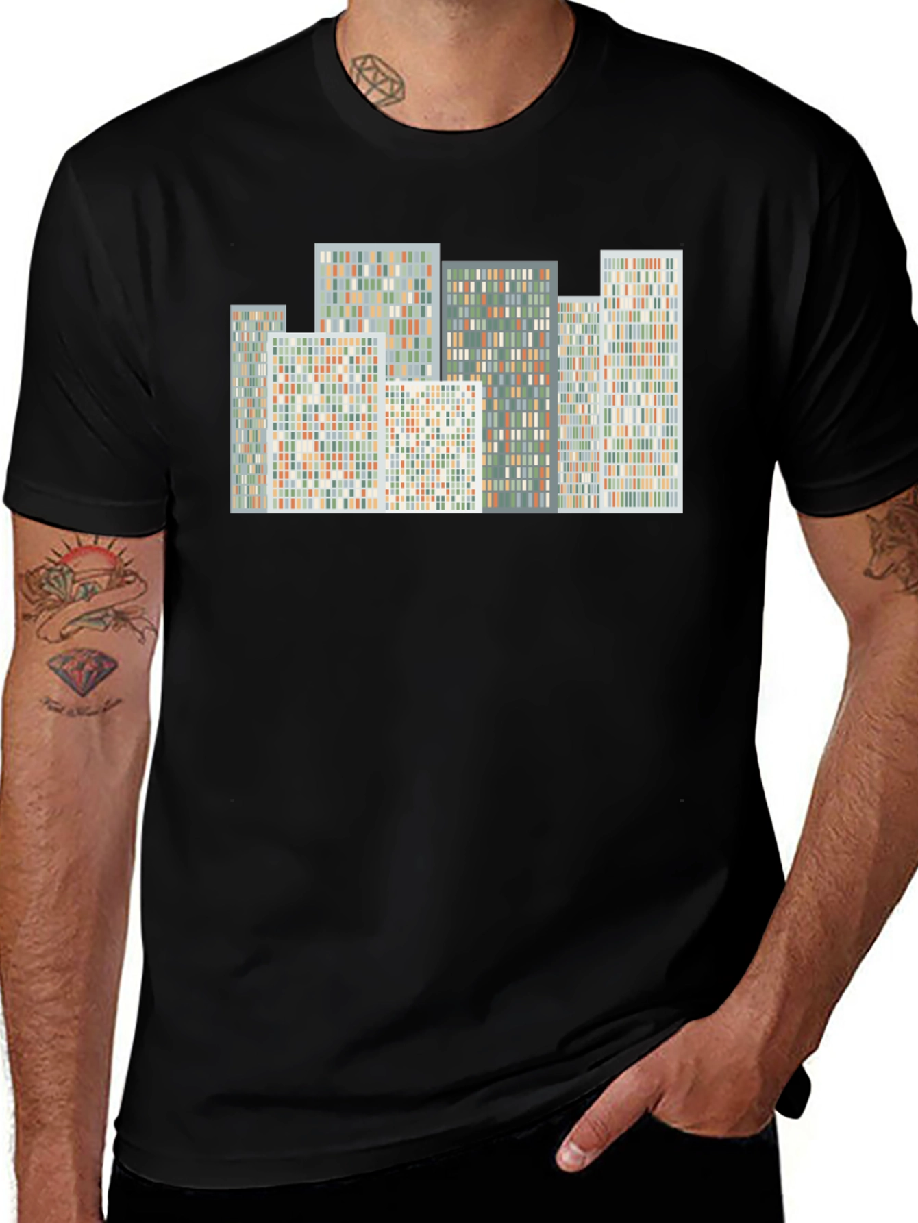 Variant 15 of Abstract Cityscape Graphic Tee