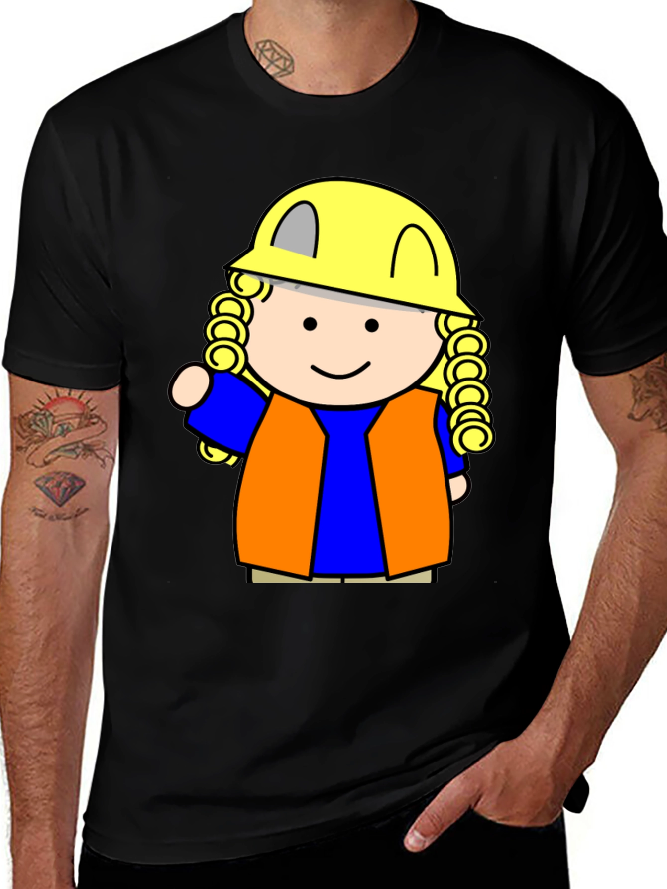 Cartoon Builder Girl T-Shirt