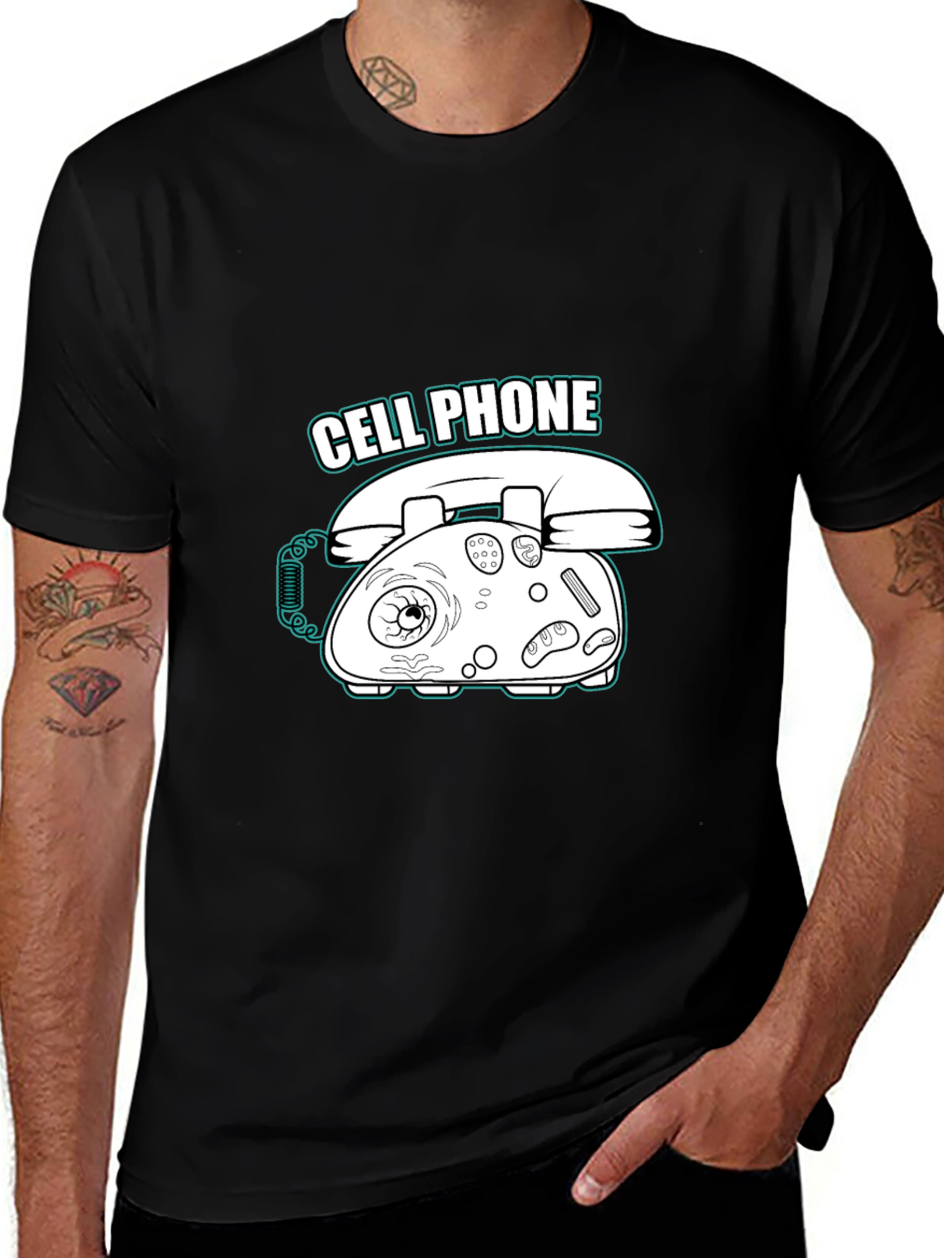 Humorous "Cell Phone" Graphic T-Shirt