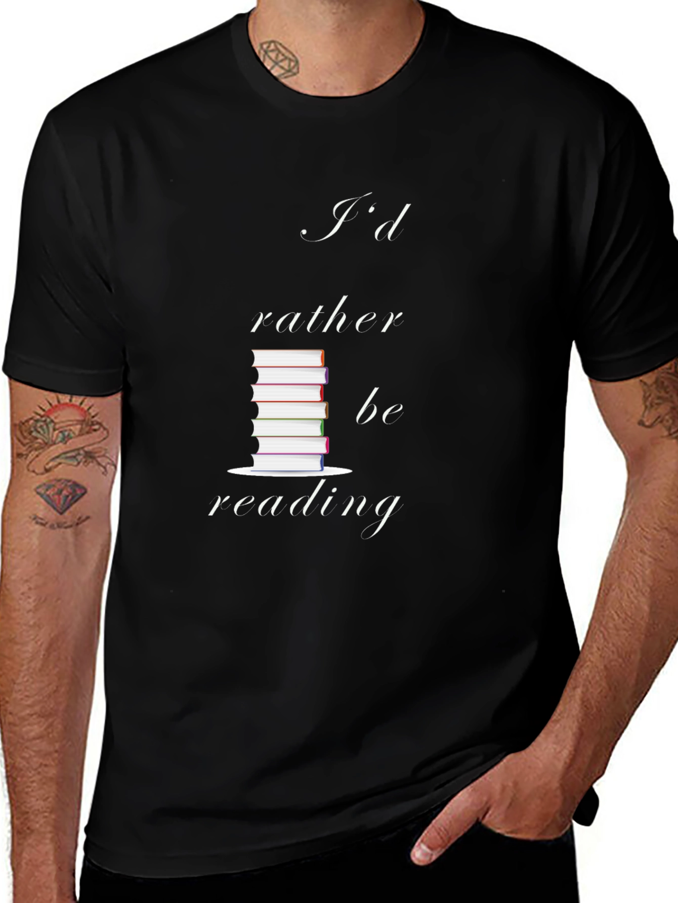 I'd Rather Be Reading Black Graphic T-Shirt
