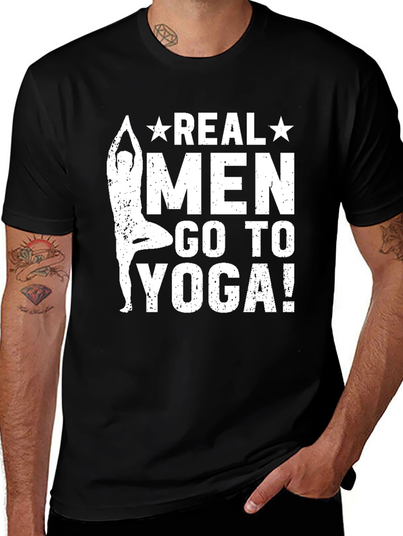 Variant 21 of Real Men Go to Yoga T-Shirt