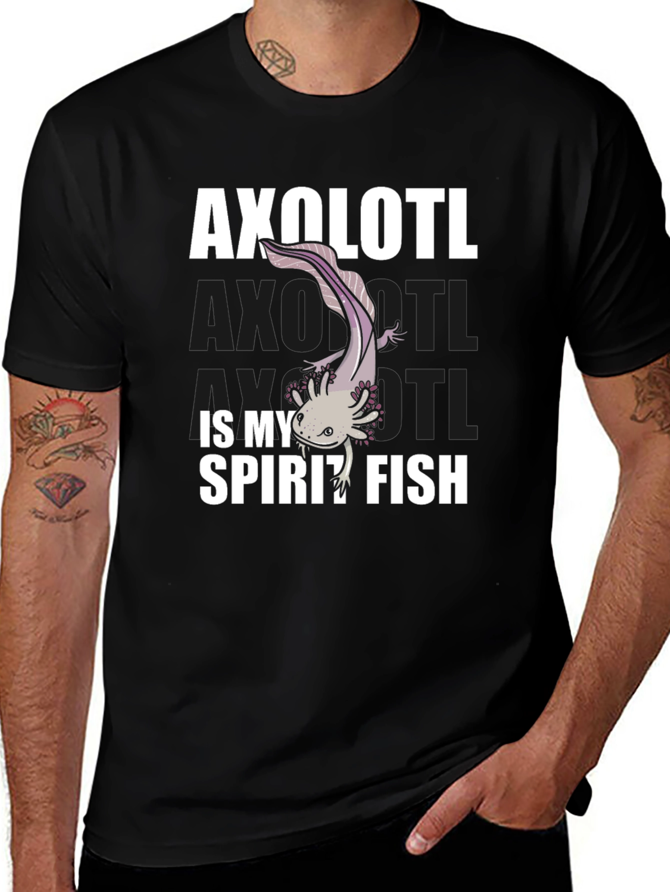 Variant 4 of Axolotl Spirit Fish Graphic Tee