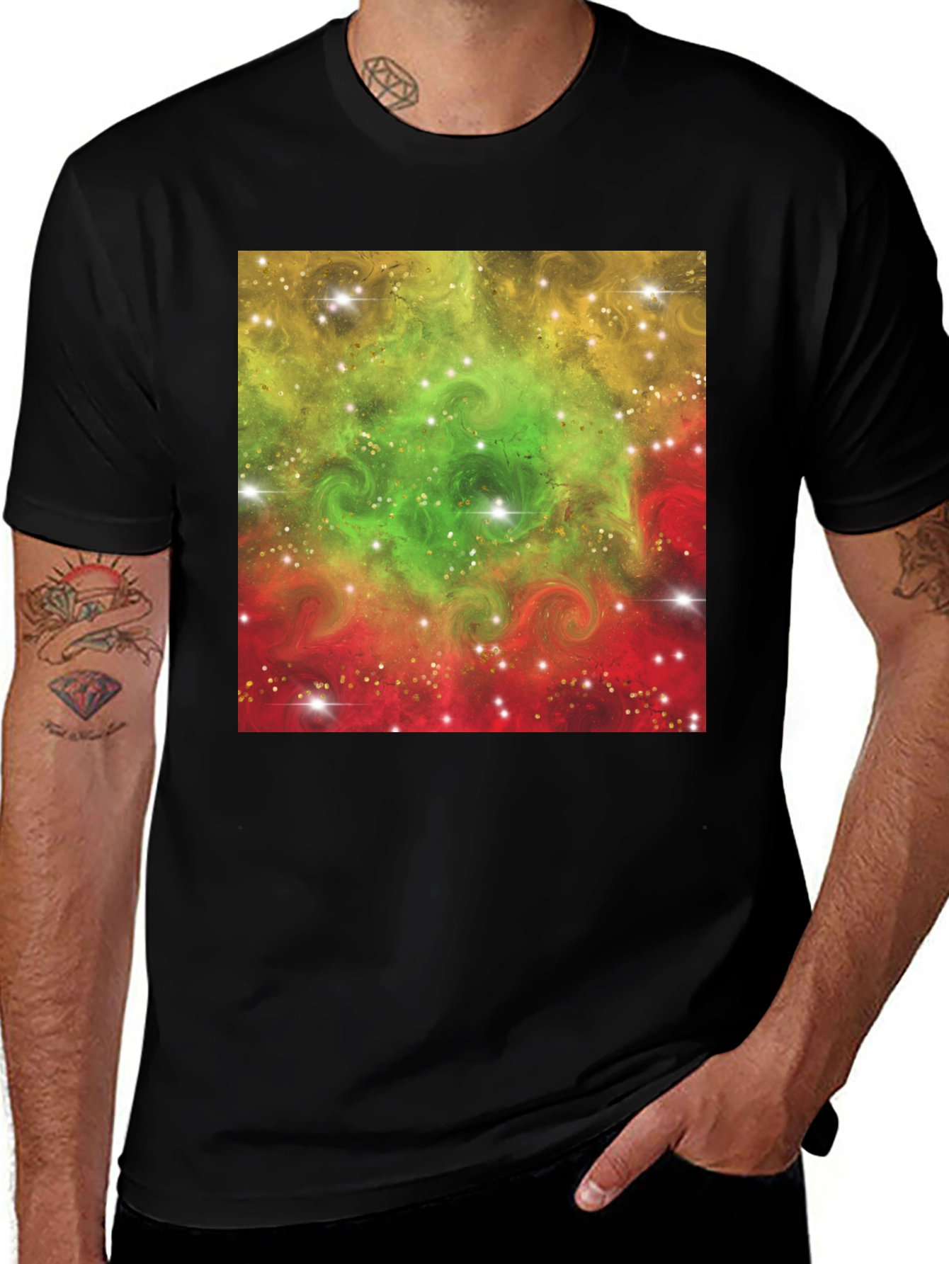 Variant 2 of Nebula Design Black T-Shirt