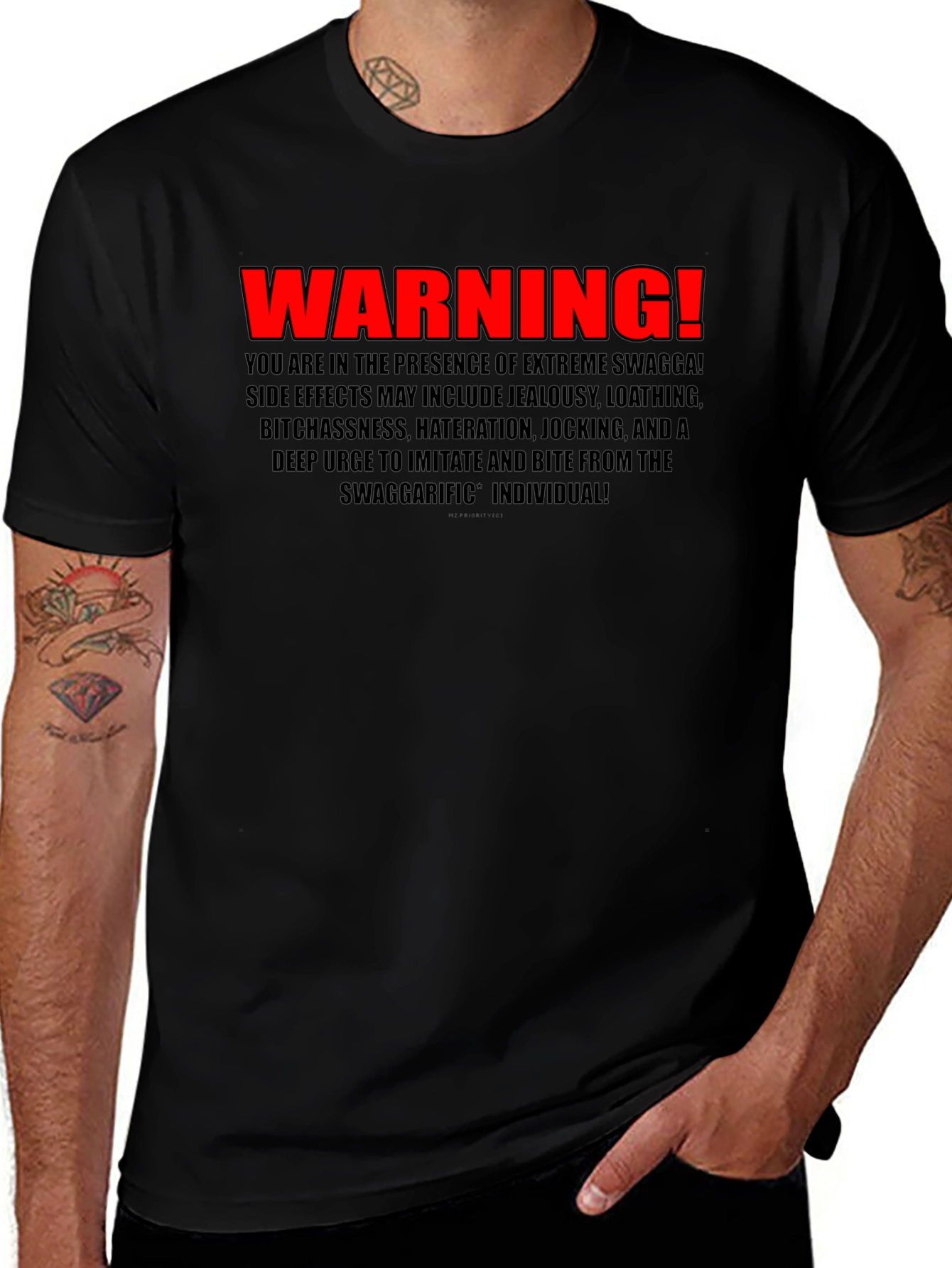 Variant 11 of Warning! Extreme Swagga Black T-Shirt