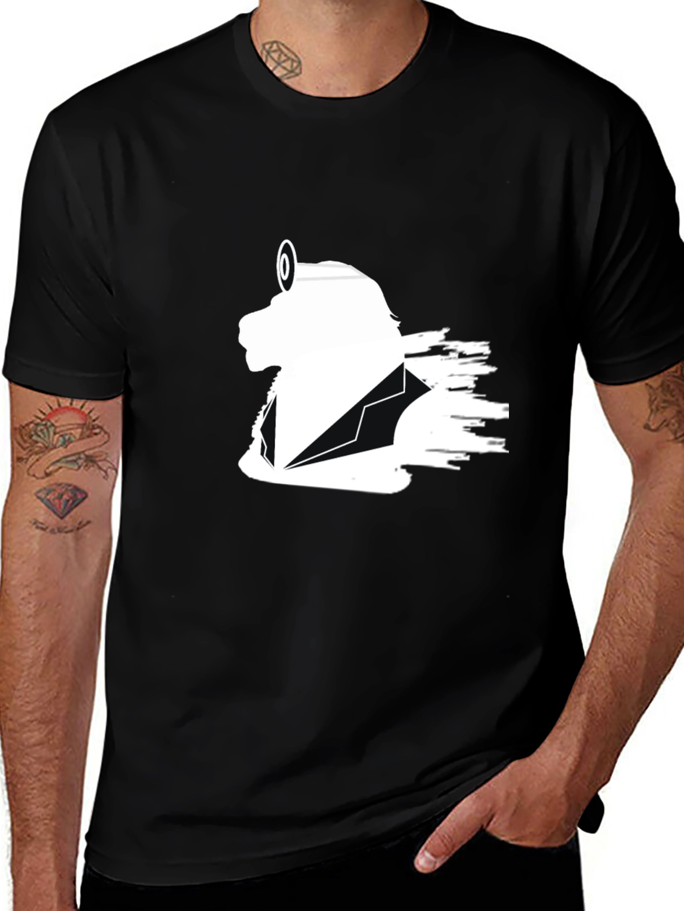 Stylish Black Graphic Tee - Arthur Silhouette