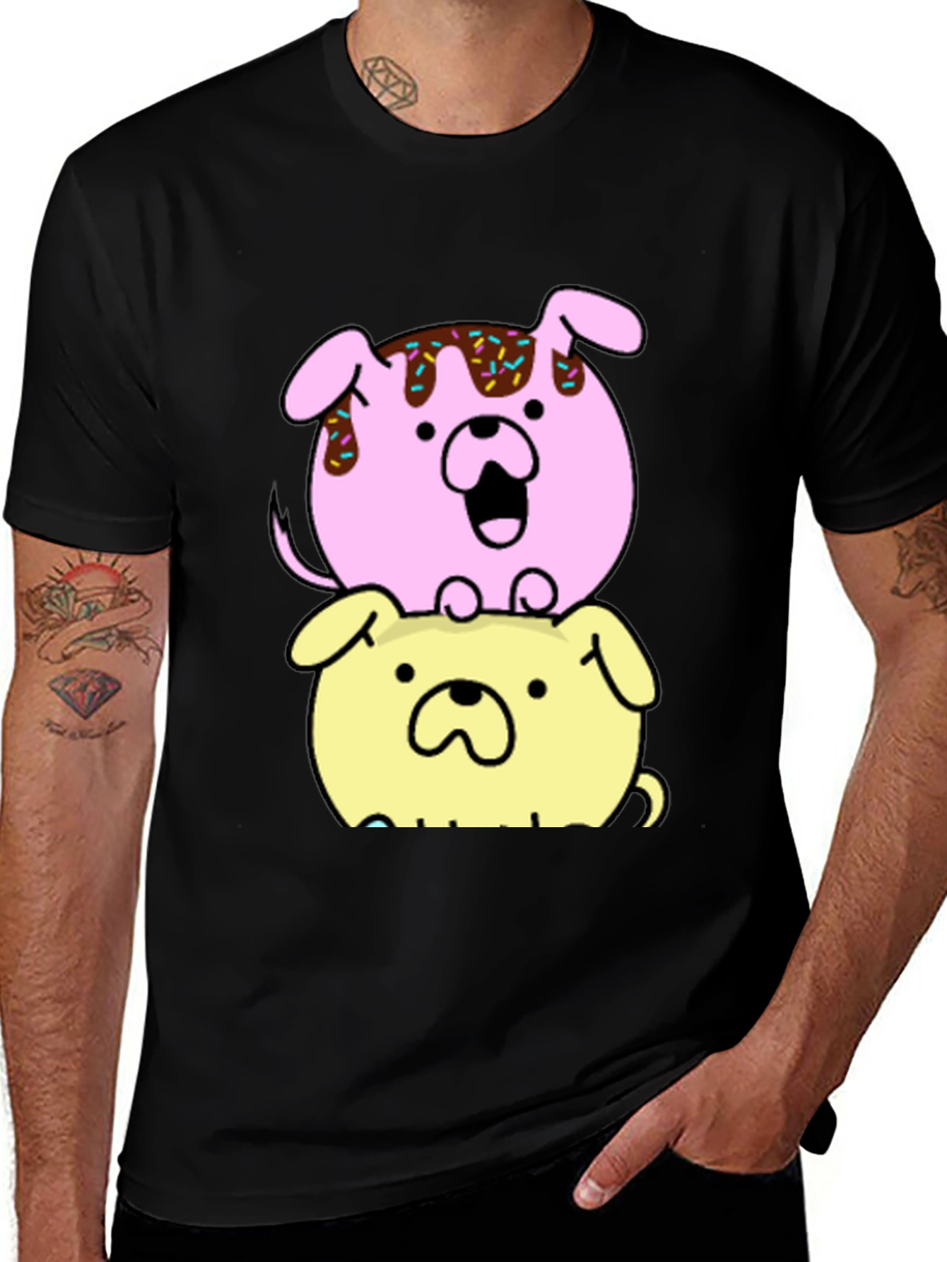 Variant 18 of Dog Donut Stack Graphic Tee