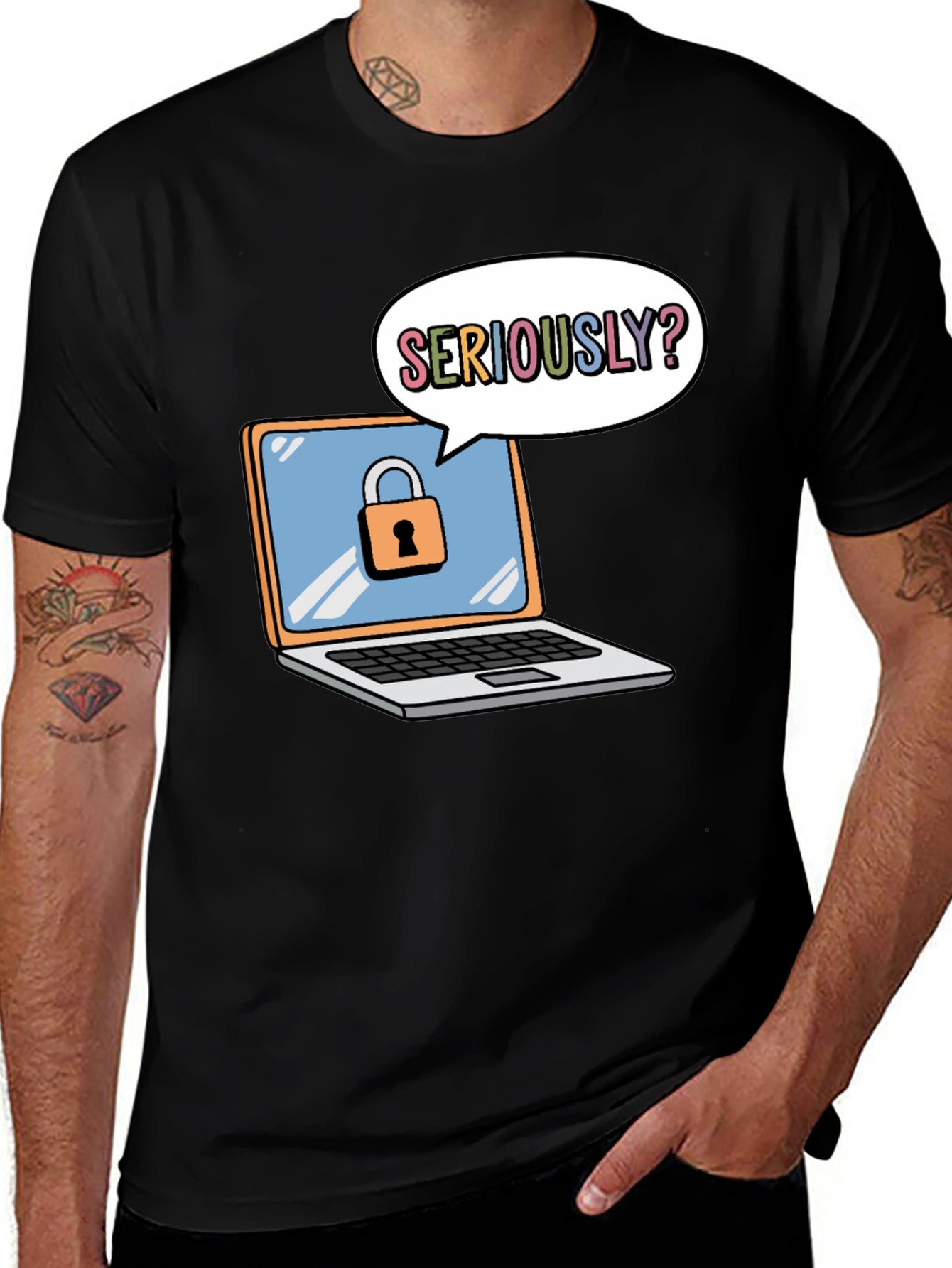 Variant 14 of Funny Security Laptop T-Shirt