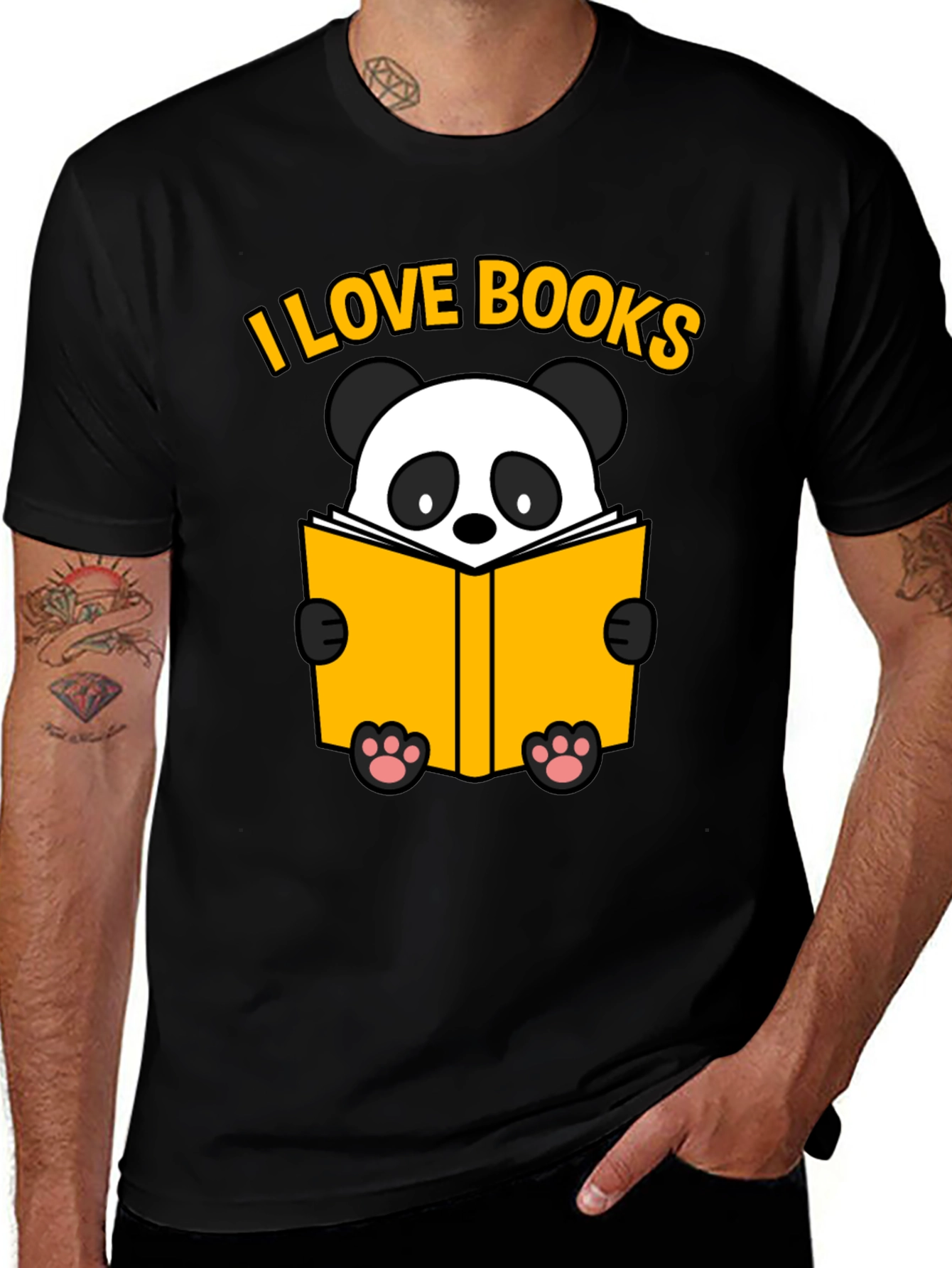 Variant 14 of I Love Books Panda T-Shirt