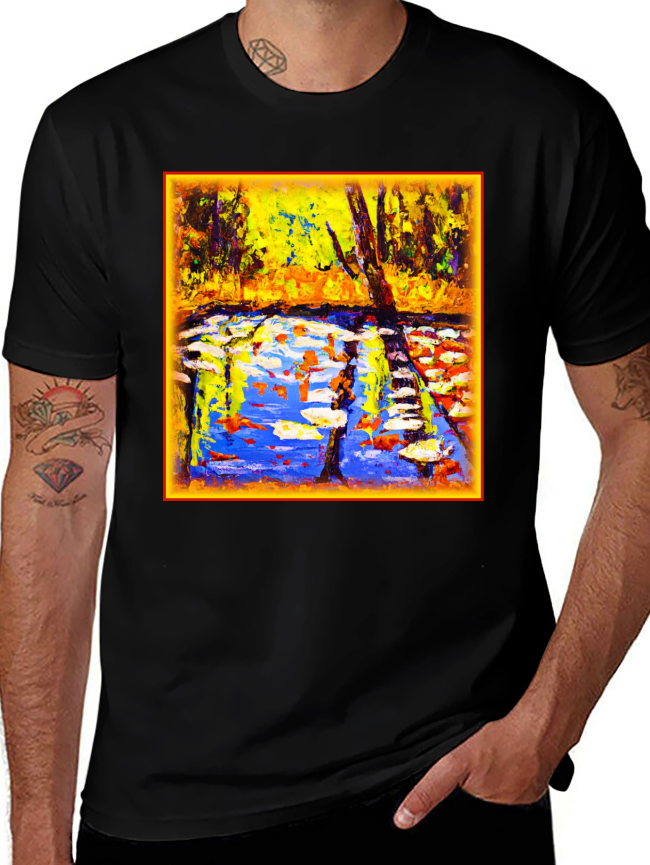 Variant 24 of Abstract Landscape Graphic Tee - Artistic Comfort