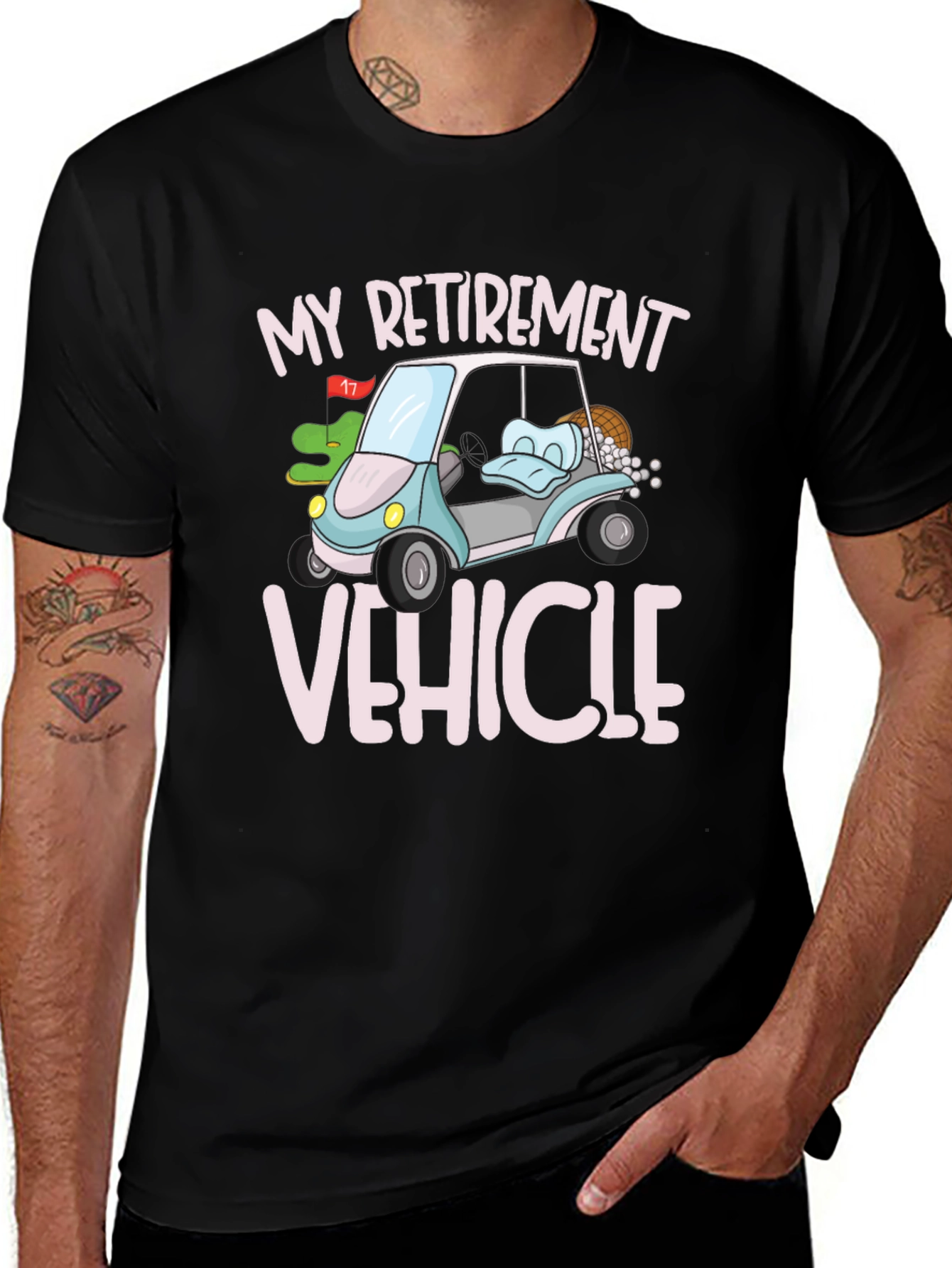 Variant 26 of My Retirement Vehicle T-Shirt, Golf Cart Tee