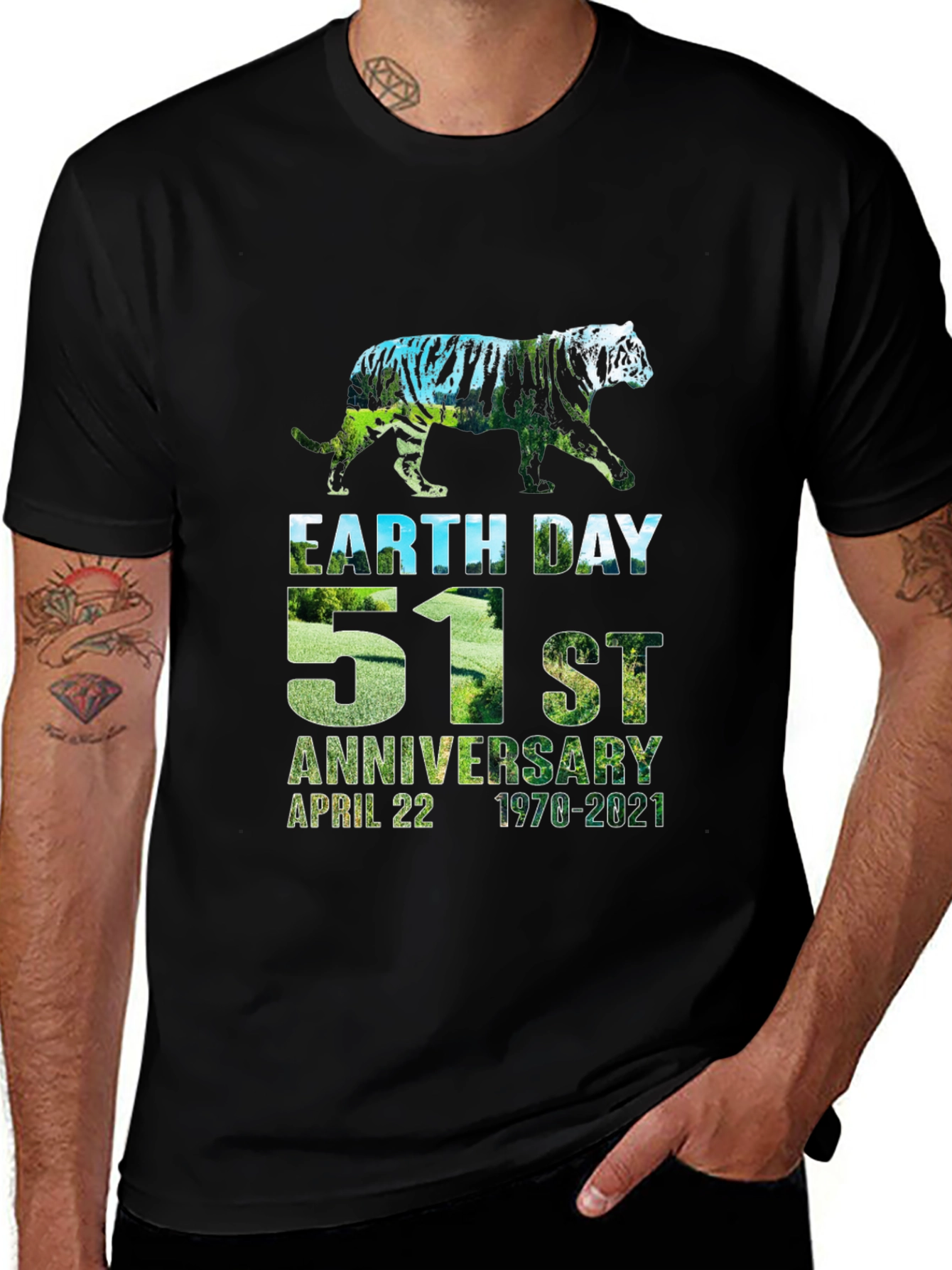 Variant 21 of Earth Day 51st Anniversary Tiger Graphic Tee