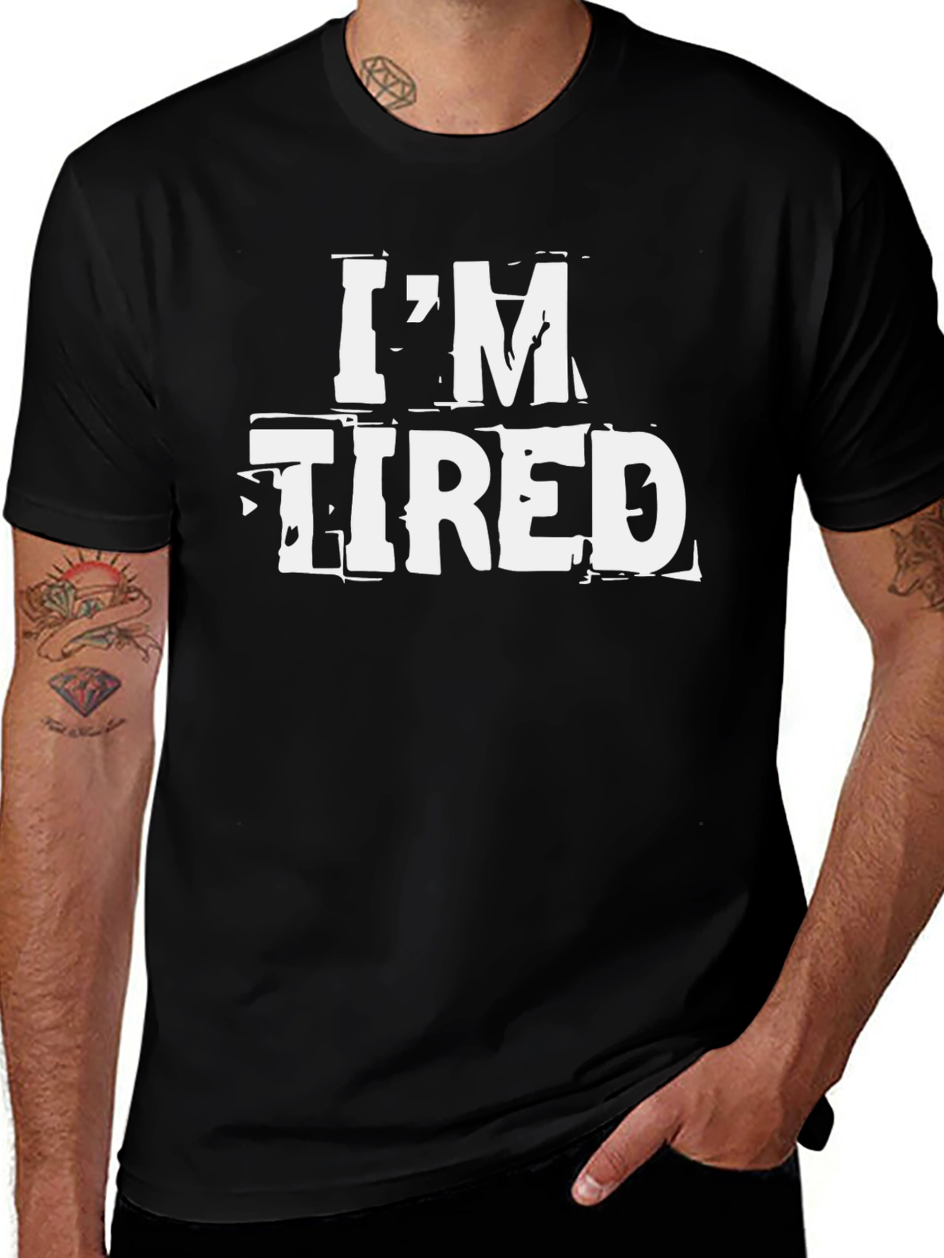 Variant 3 of I'm Tired Graphic Tee - Men's Black T-Shirt