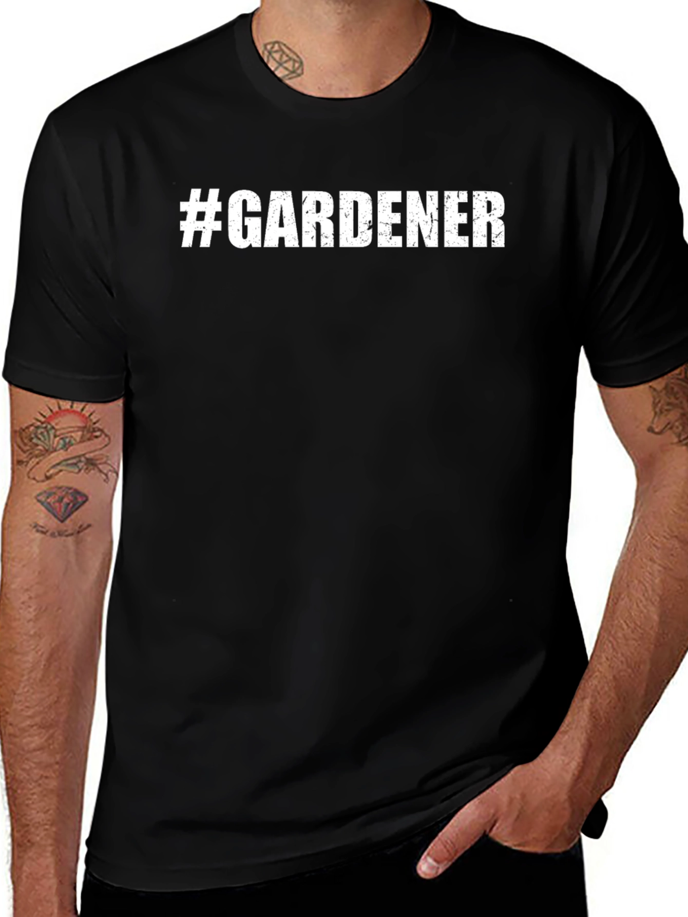 Variant 24 of #Gardener T-Shirt - Black Cotton Tee for Garden Lovers