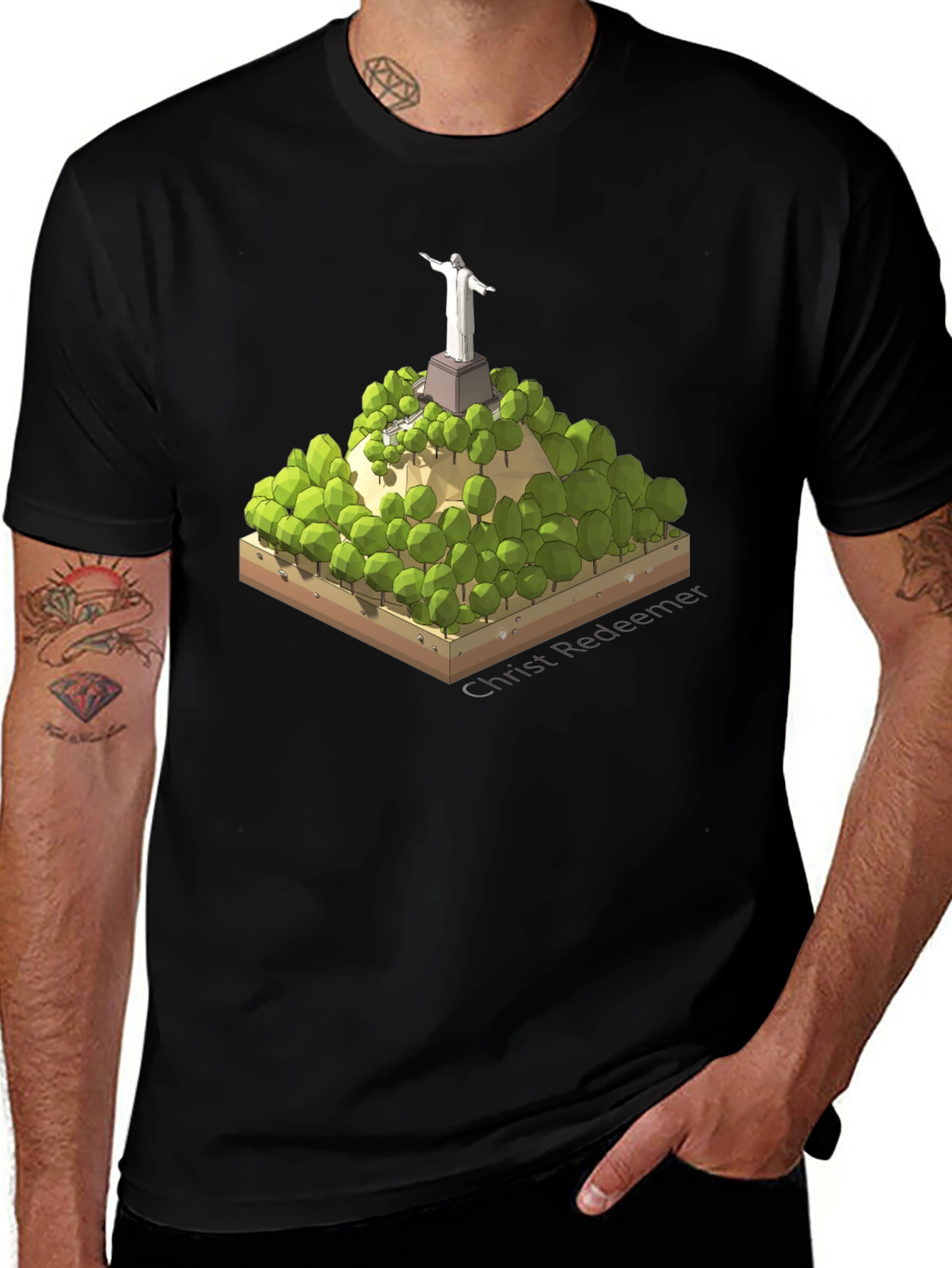 Christ Redeemer Graphic Tee - Artistic Rio Landmark