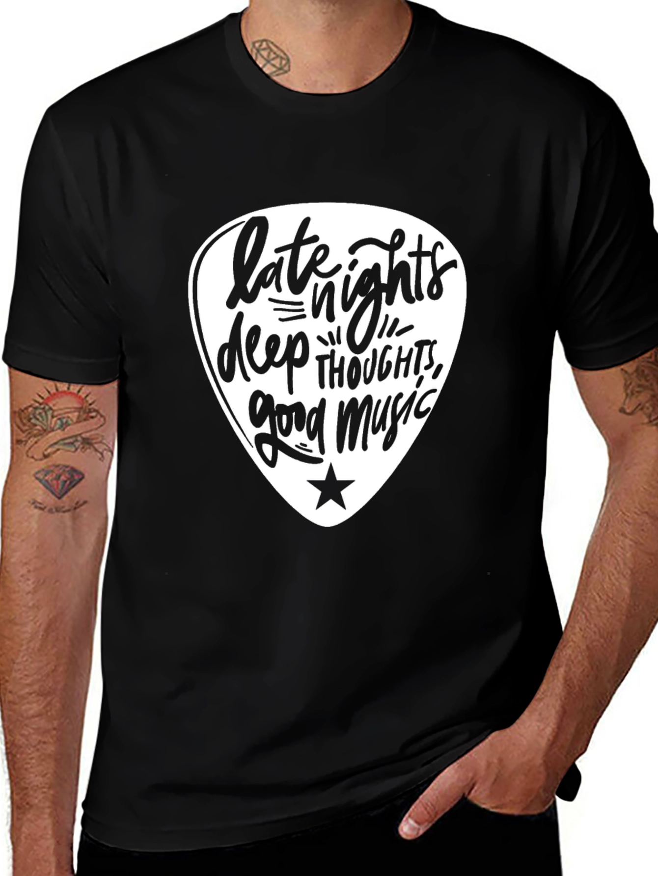 Variant 10 of Late Nights, Deep Thoughts, Good Music Graphic Tee