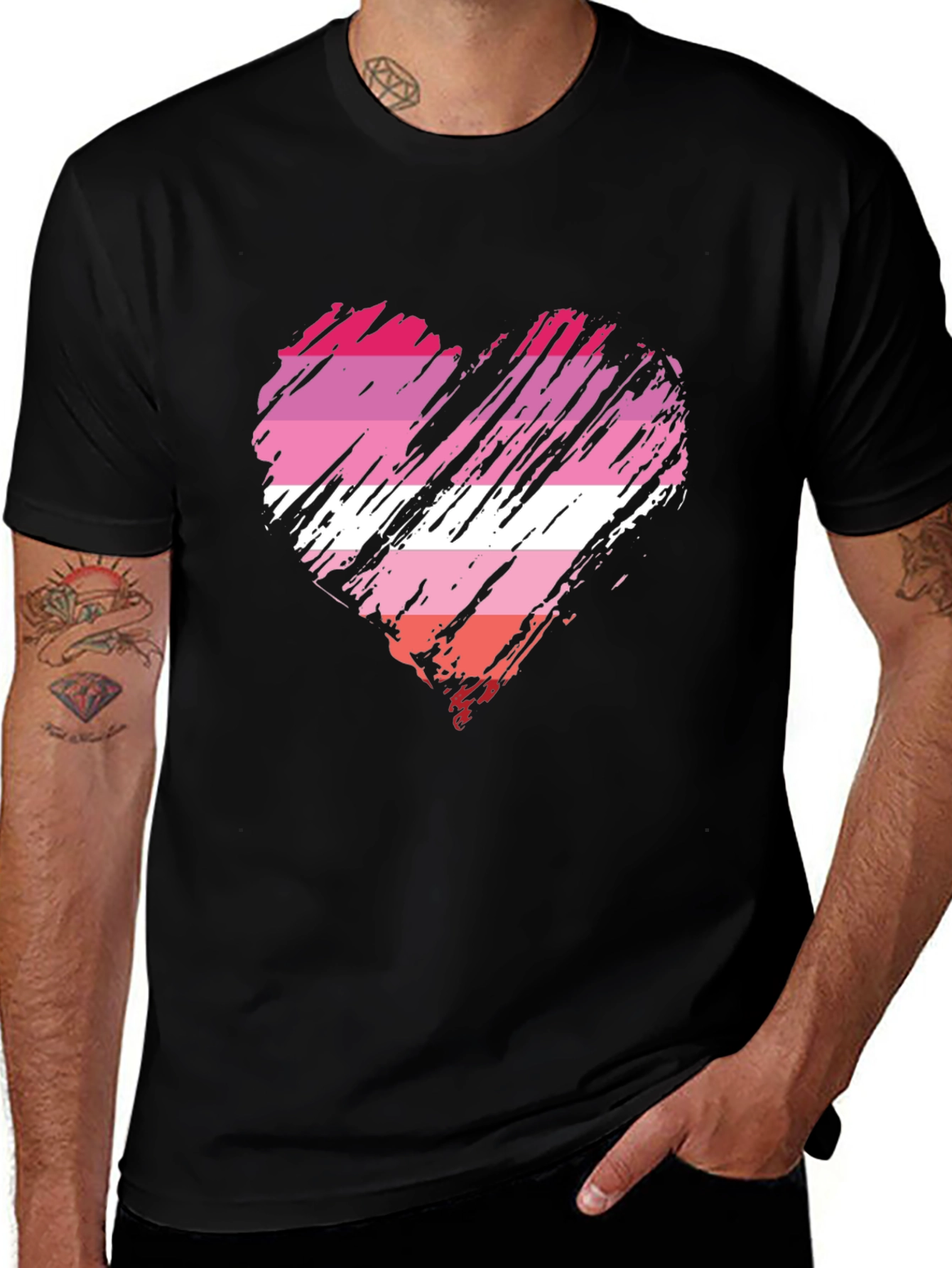 Lesbian Pride Flag Heart T-Shirt - Soft Cotton Blend