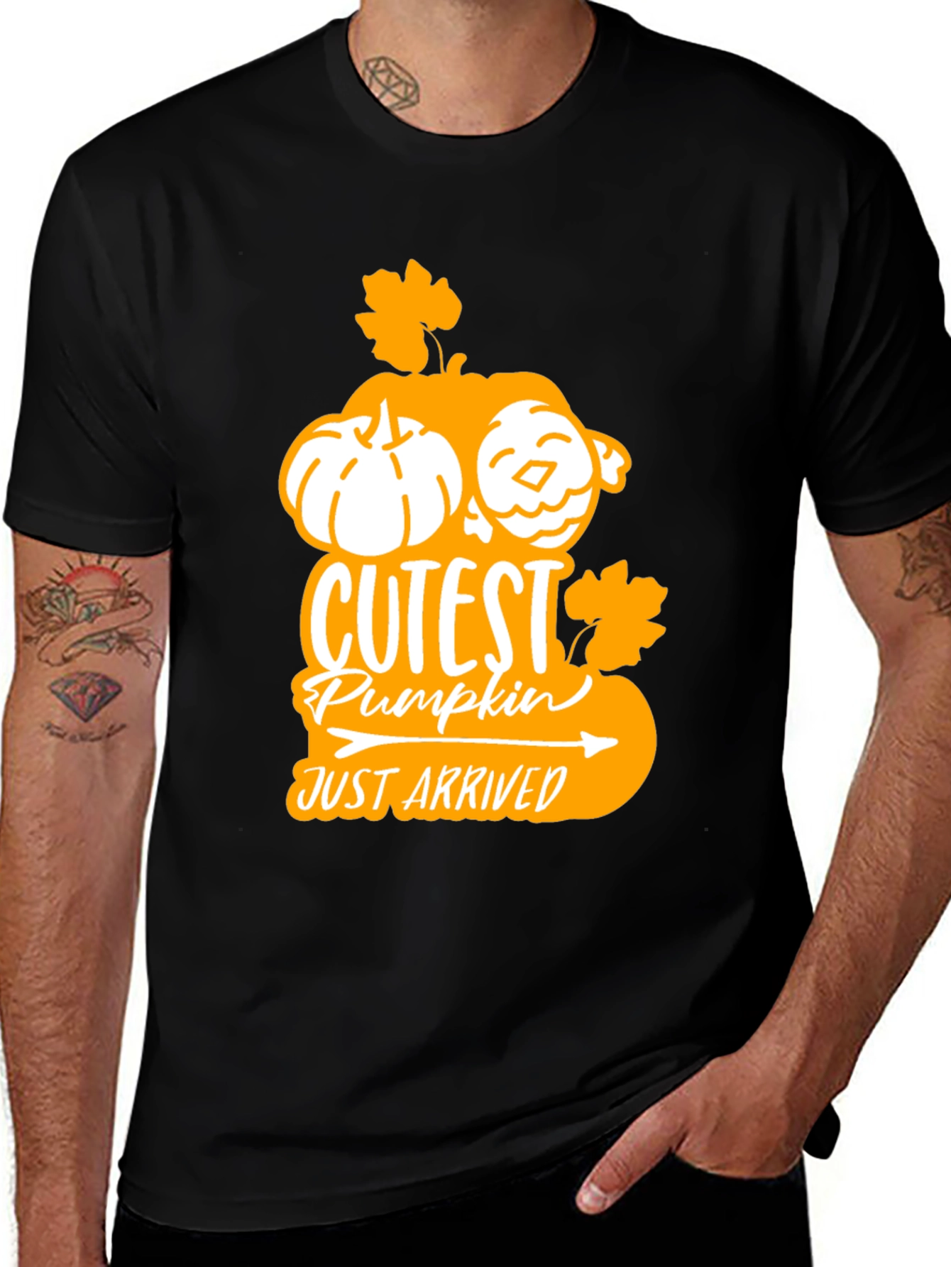 Variant 25 of Cutest Pumpkin Arrived Black T-Shirt
