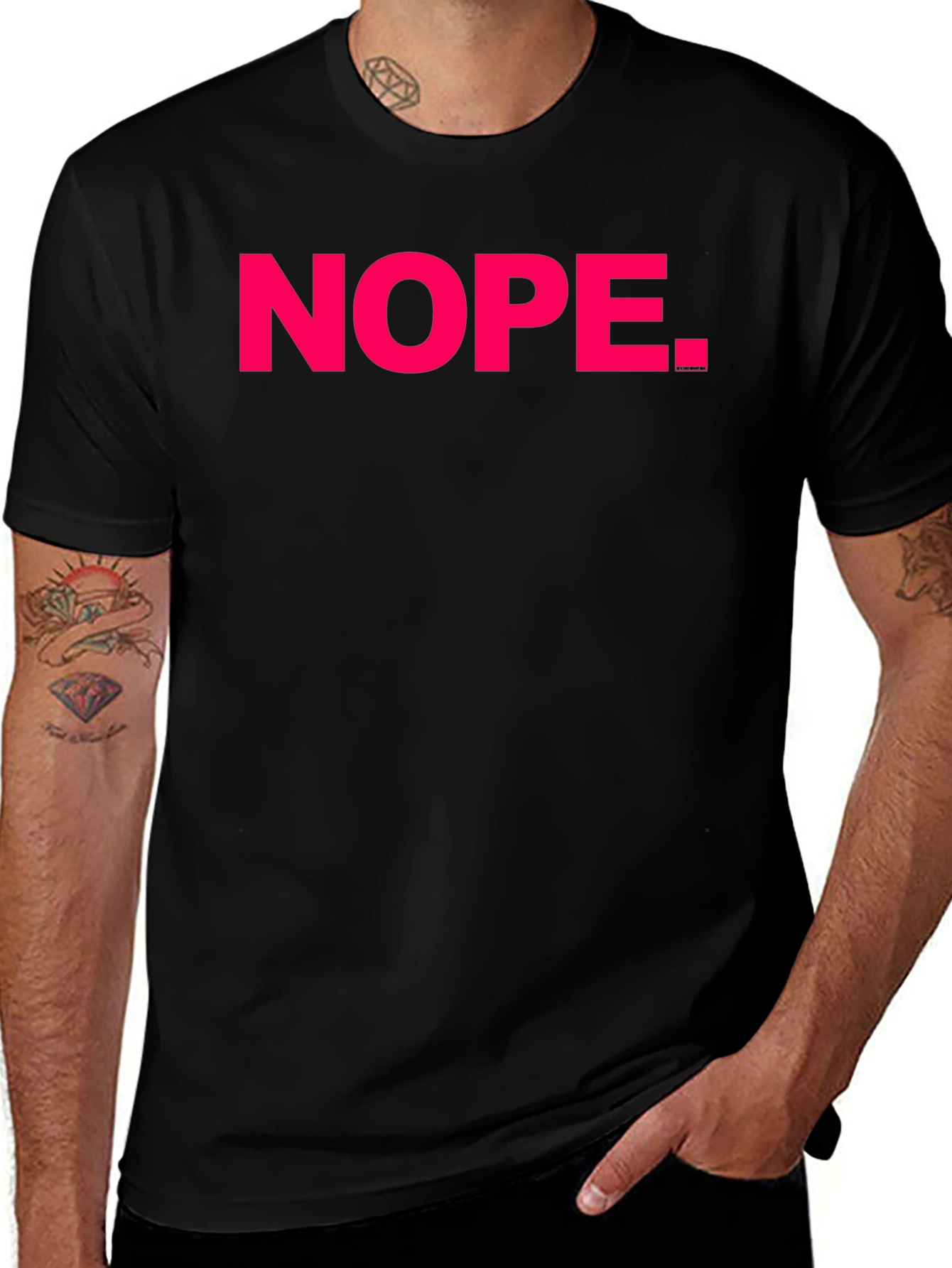 Variant 6 of Nope Graphic Tee - Casual Black Cotton T-Shirt