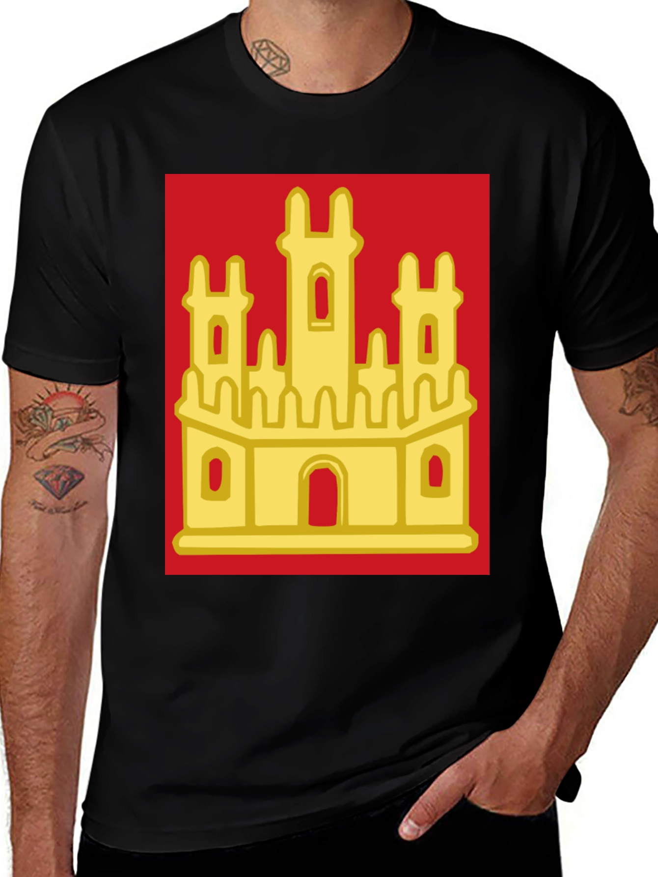 Variant 2 of Red & Gold Castle Graphic Tee