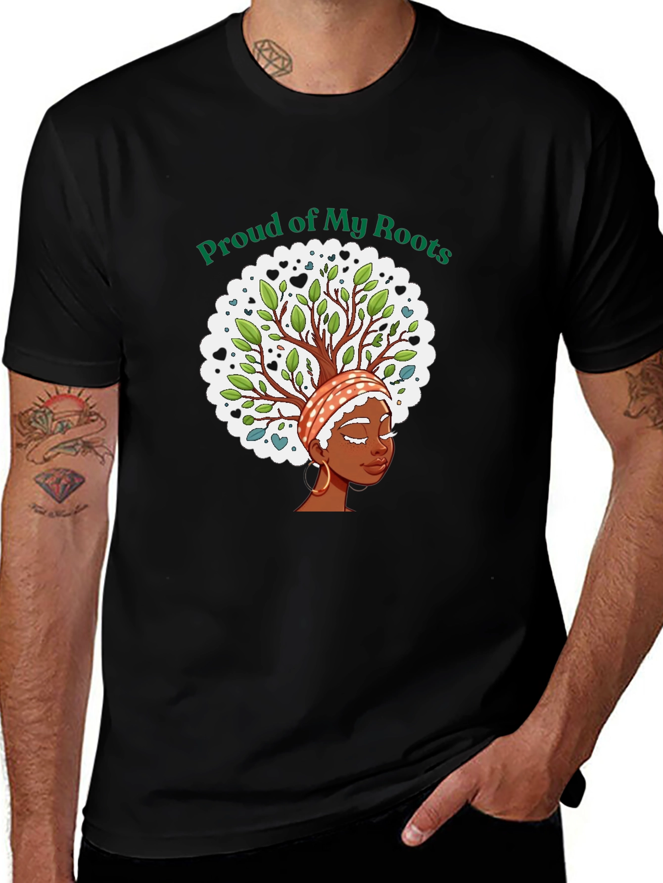 Proud of My Roots Black T-Shirt
