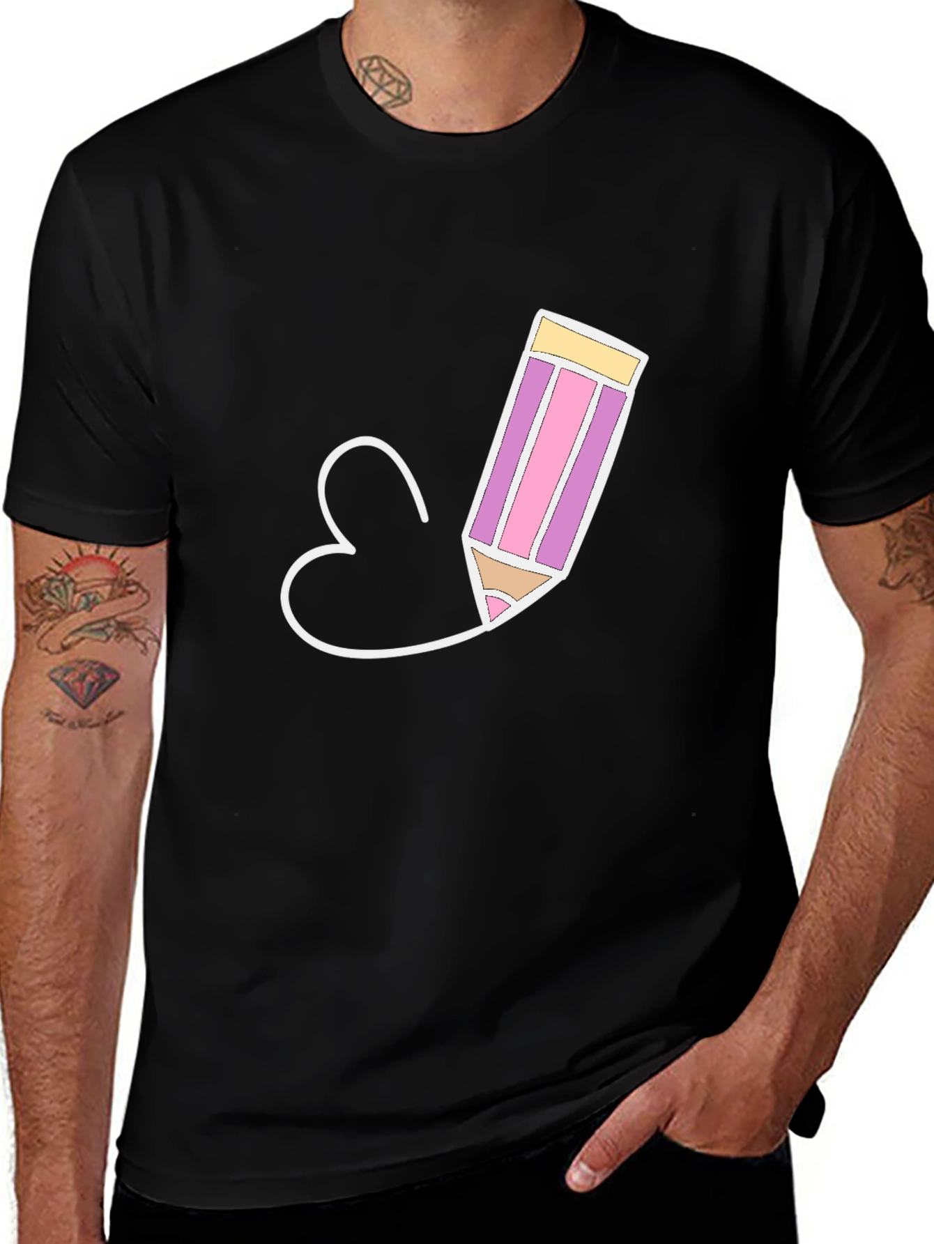 Variant 21 of Heart Pencil Graphic T-Shirt