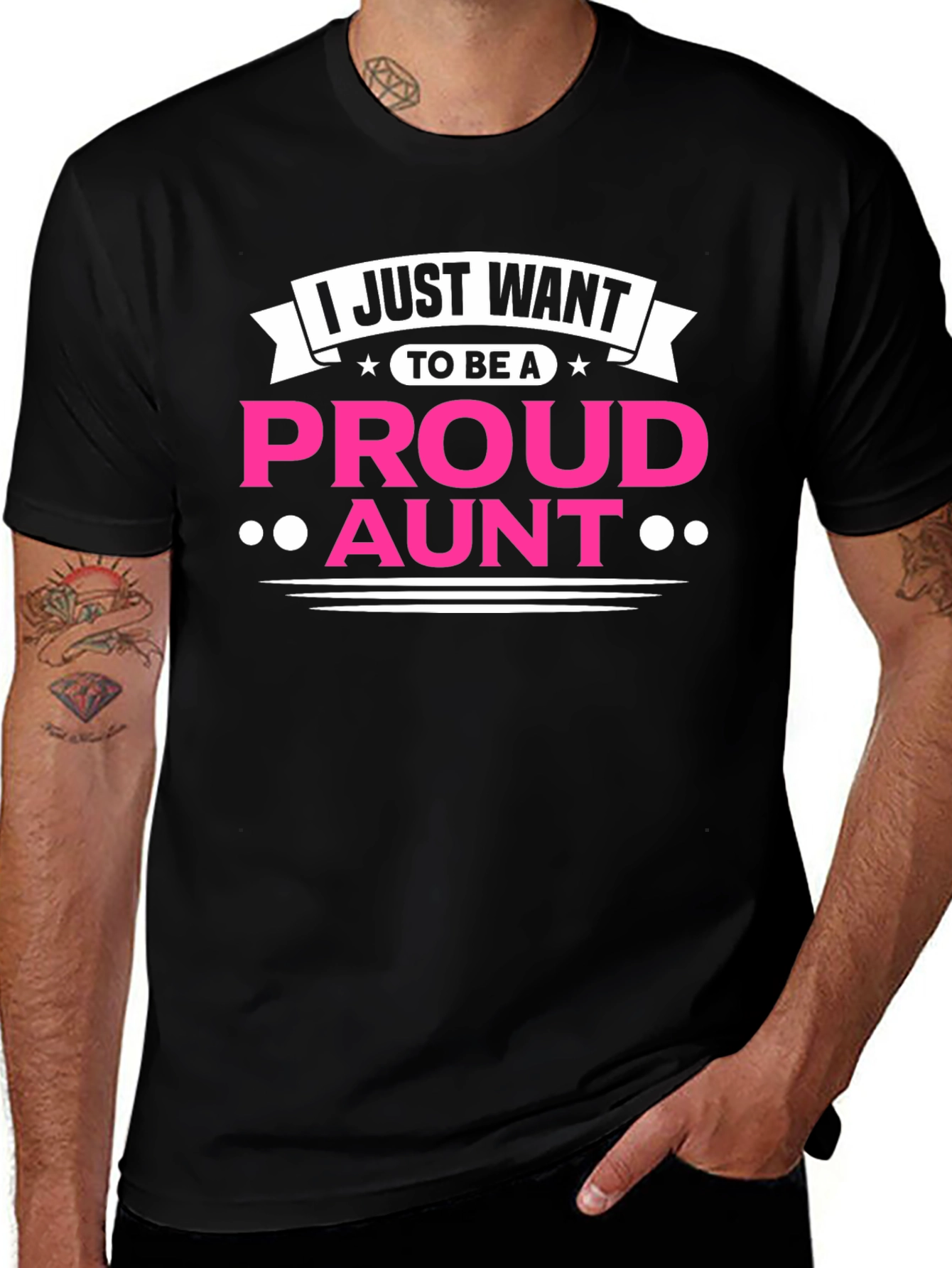 Proud Aunt T-Shirt - Black Cotton Tee