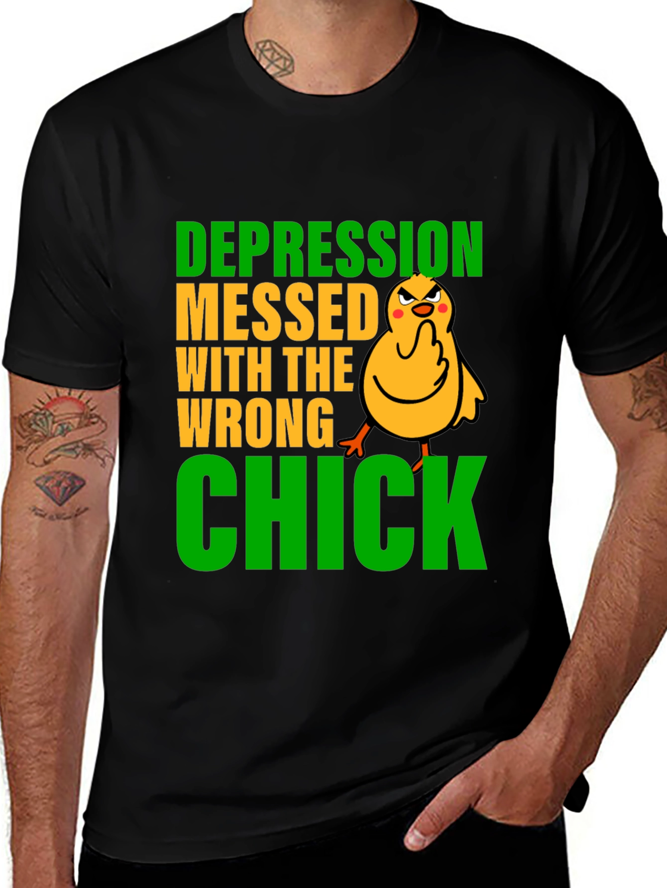 Variant 19 of Depression Messed With The Wrong Chick T-Shirt