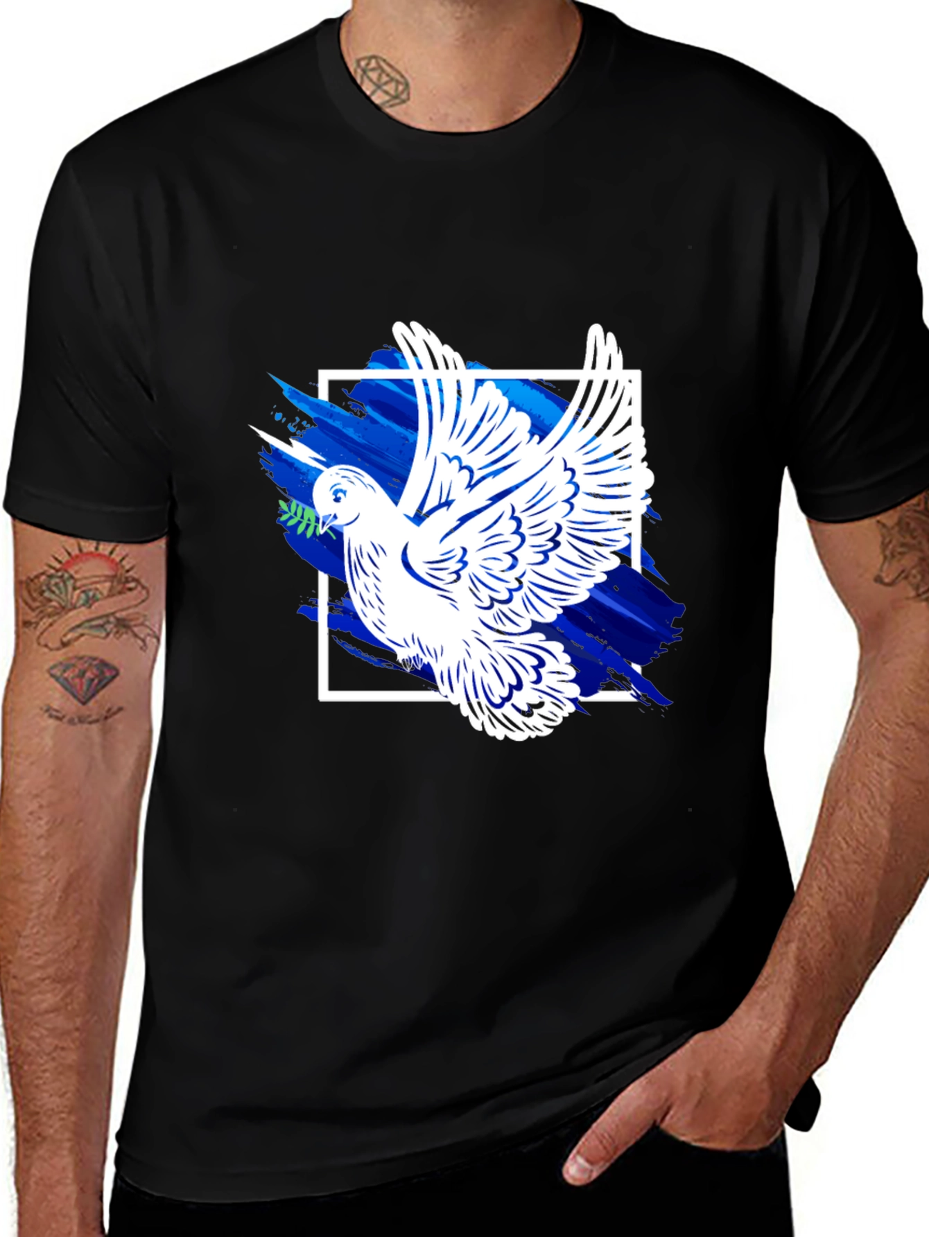 Variant 11 of Peace Dove Graphic T-Shirt - Stylish Black Tee