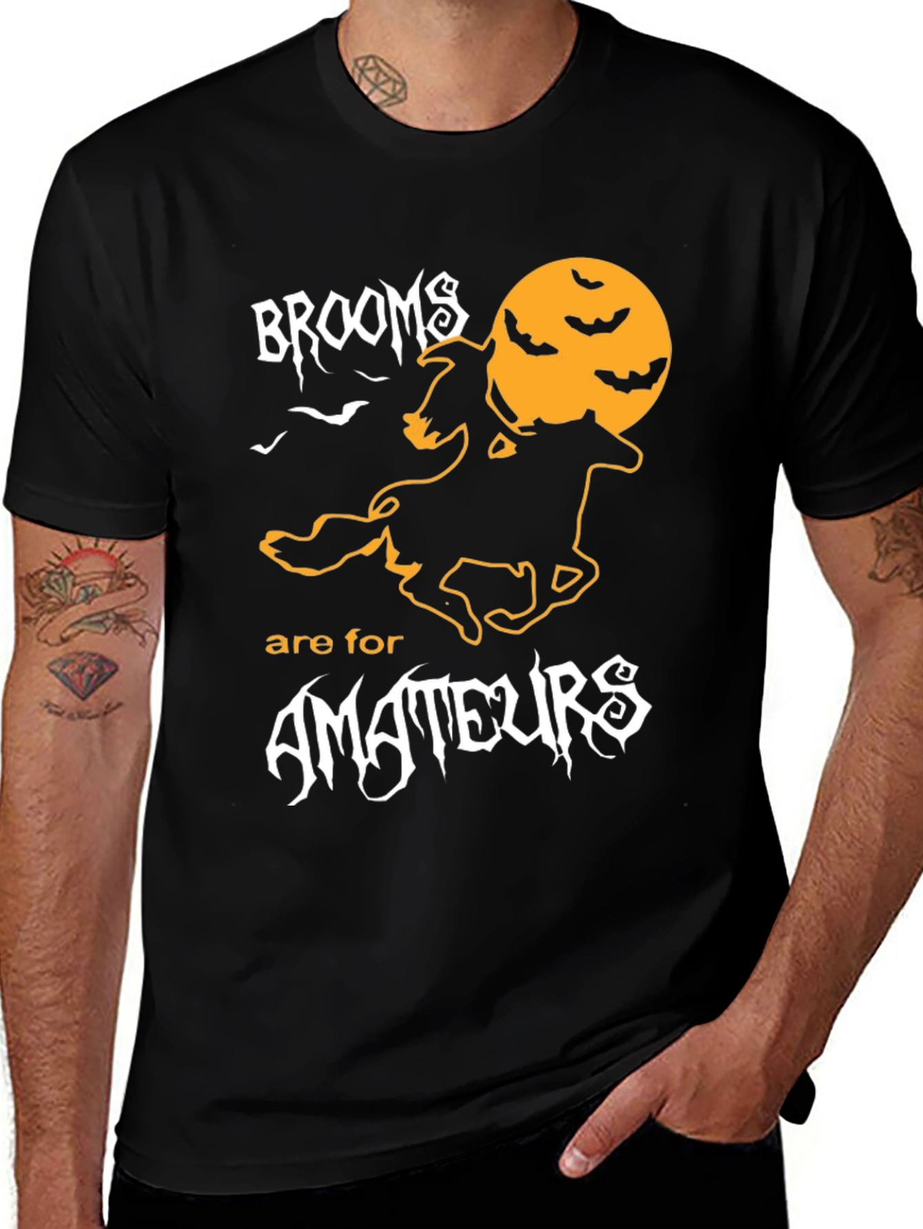 Halloween Headless Horseman T-Shirt - Brooms Are For Amateurs