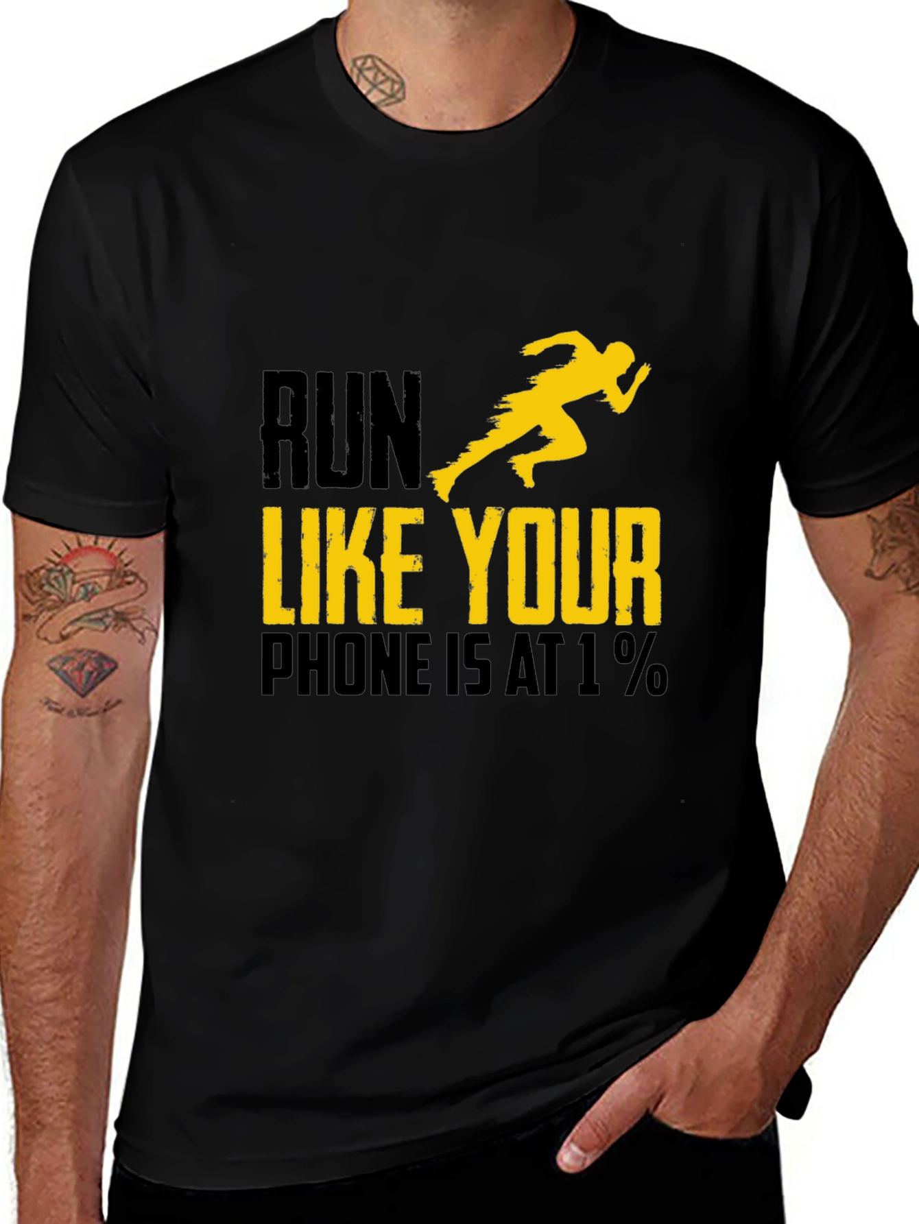 Variant 23 of Run Like Your Phone Is At 1% T-Shirt