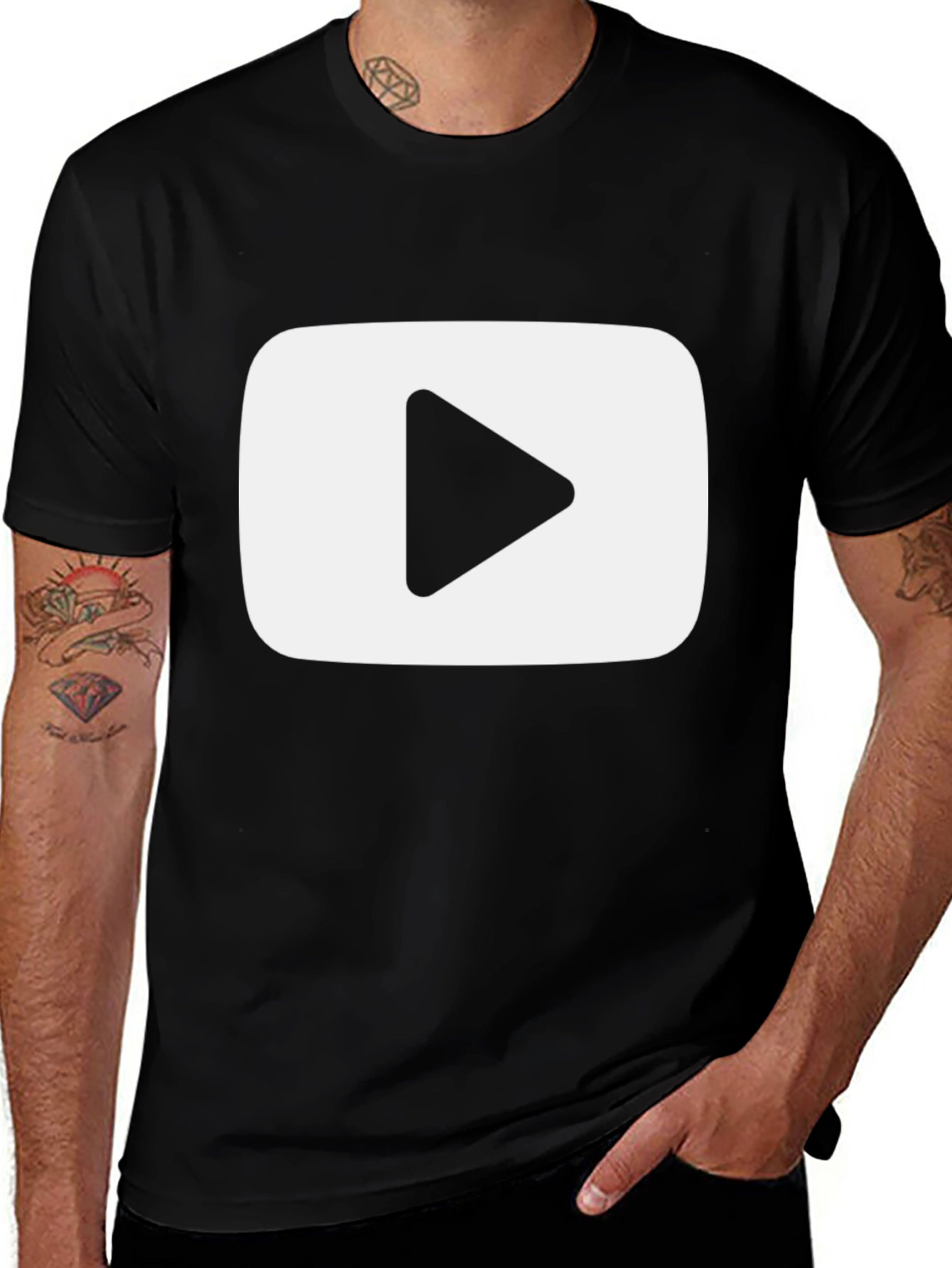 YouTube Play Button Black T-Shirt