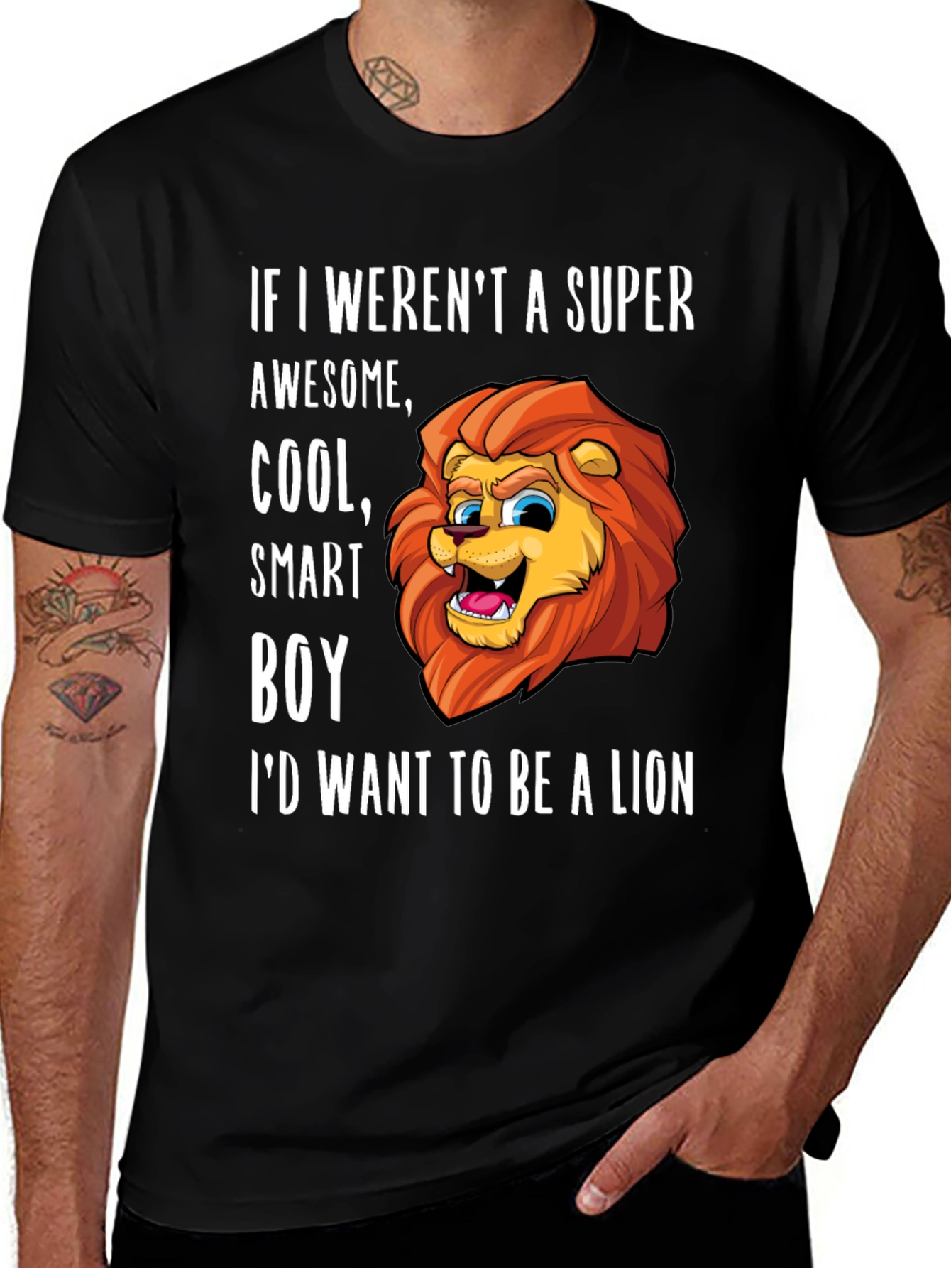 Variant 20 of Super Awesome Smart Boy Lion Graphic T-Shirt