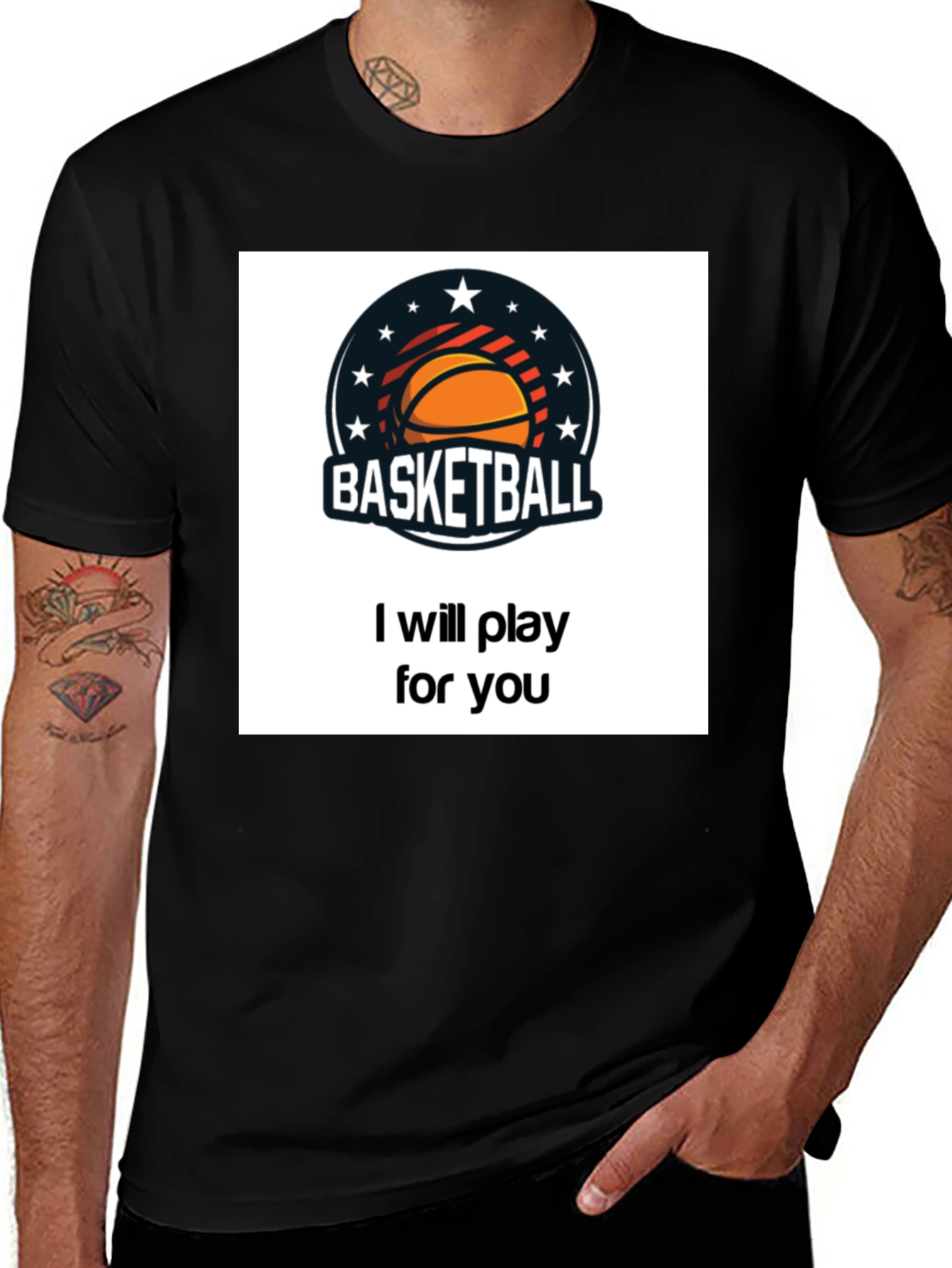 Variant 4 of Basketball Graphic T-Shirt: I Will Play For You
