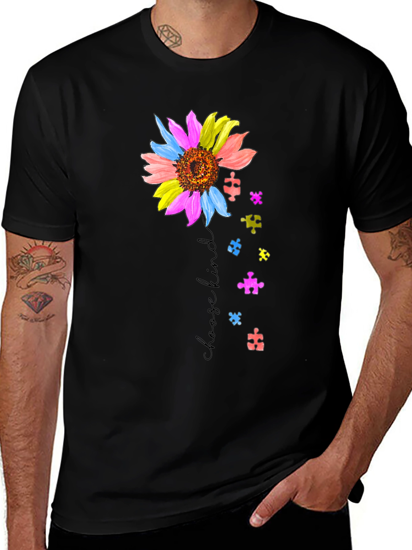 Choose Kind Sunflower Autism Awareness T-Shirt