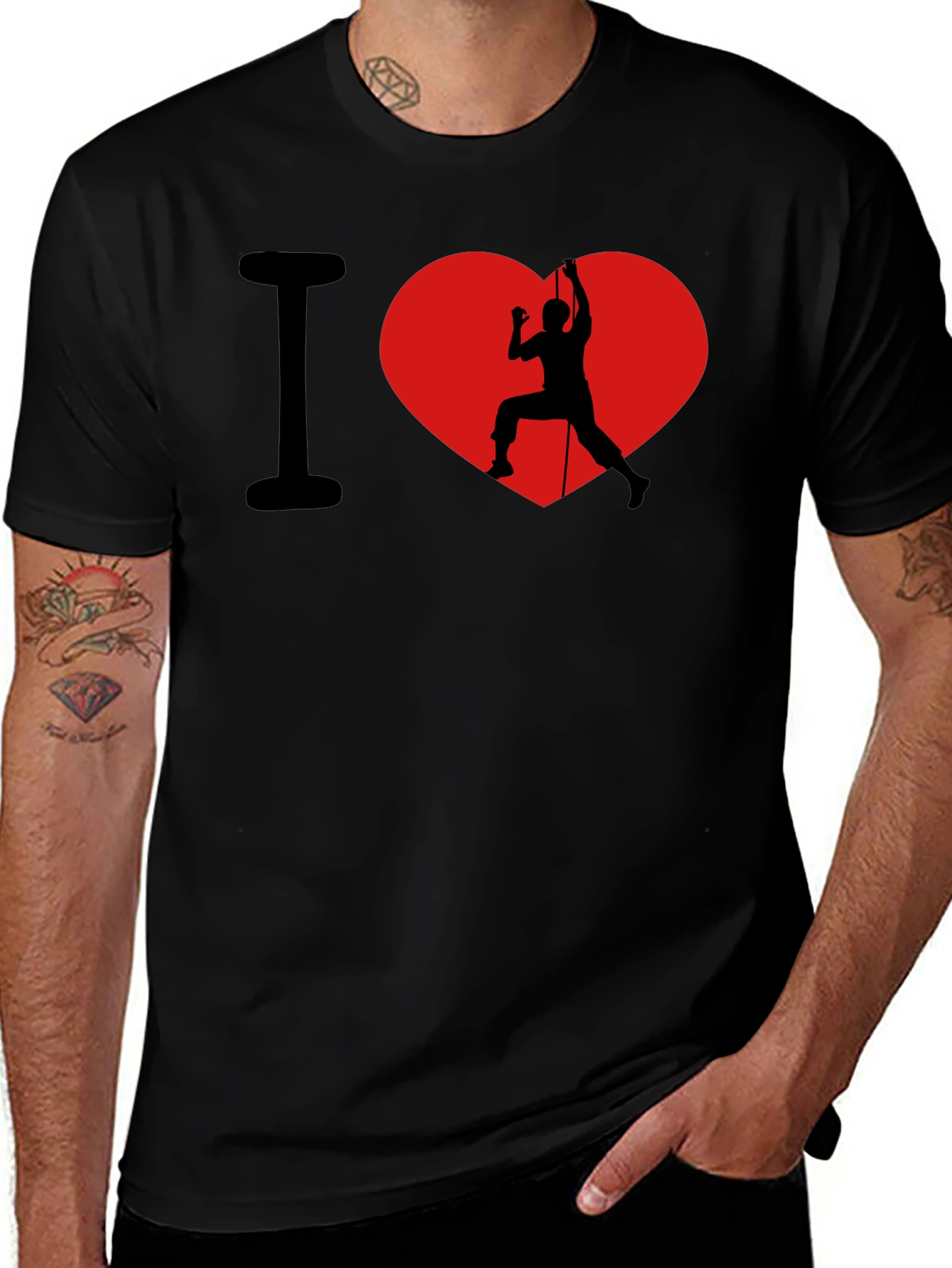 Variant 19 of I Heart Rock Climbing Black Graphic T-Shirt