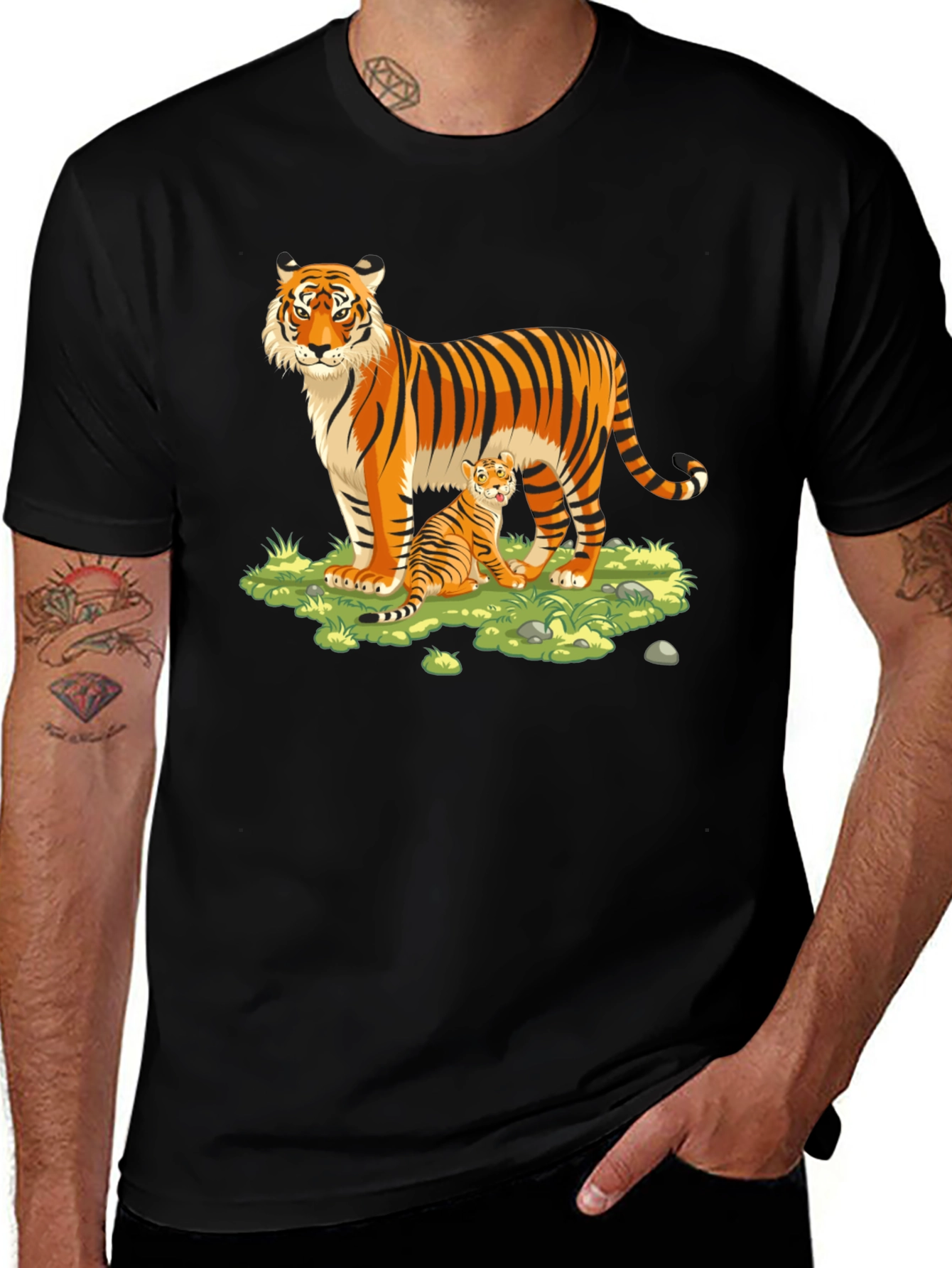 Variant 16 of Tiger Cub T-Shirt: Black Cotton Blend