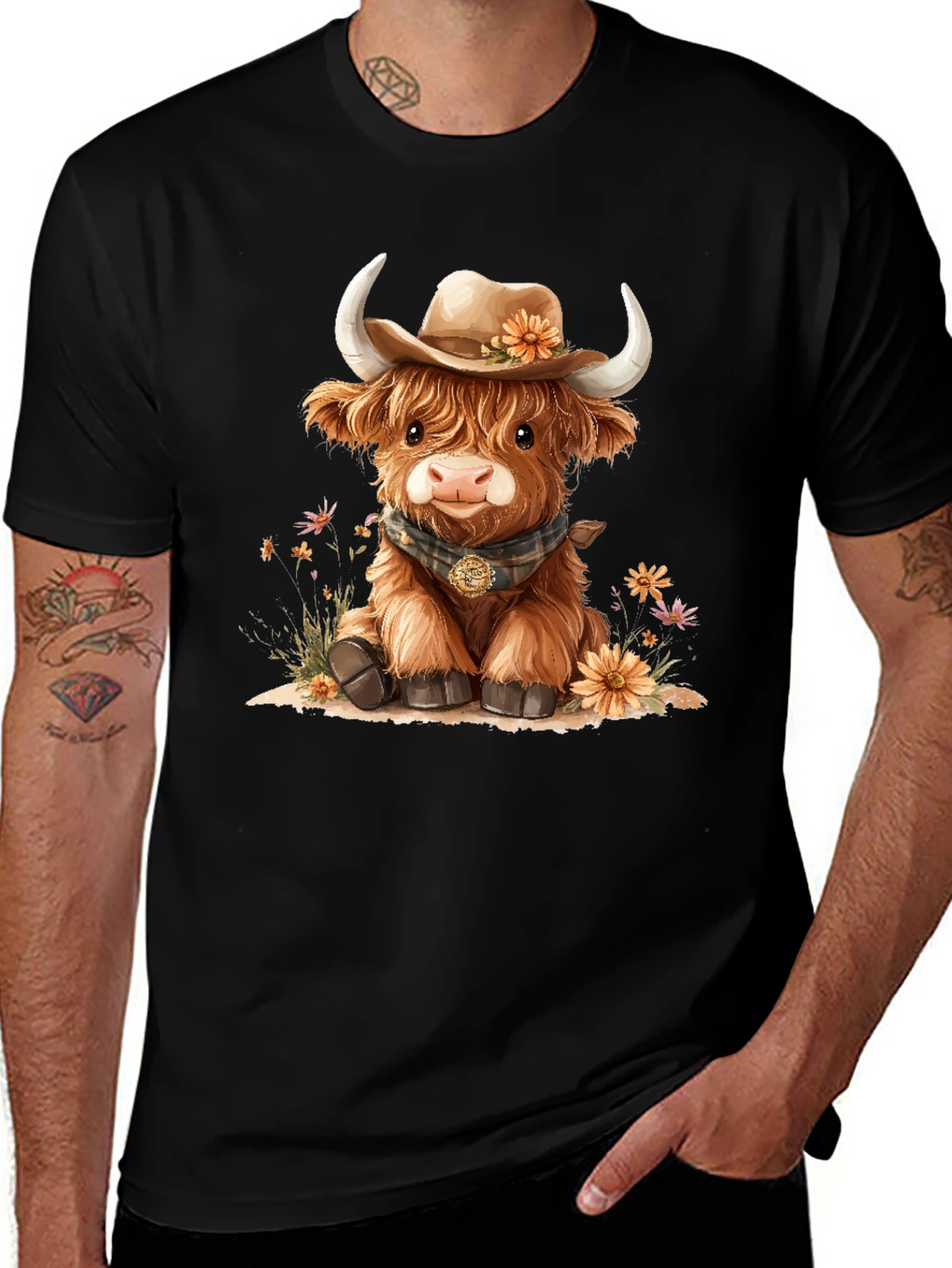 Cute Highland Cow T-Shirt - Western Style