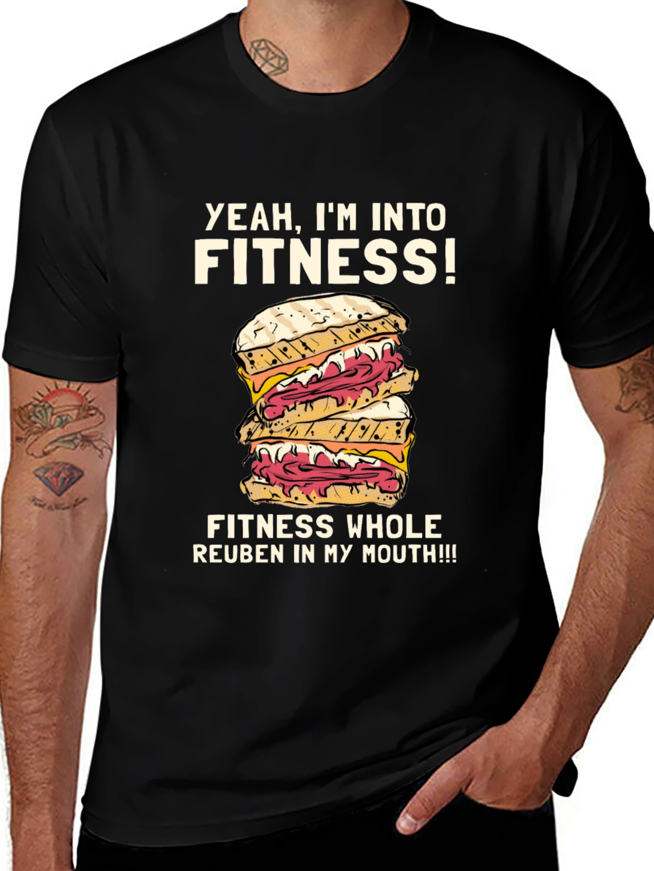 Variant 16 of Yeah, I'm Into Fitness Reuben Sandwich T-Shirt