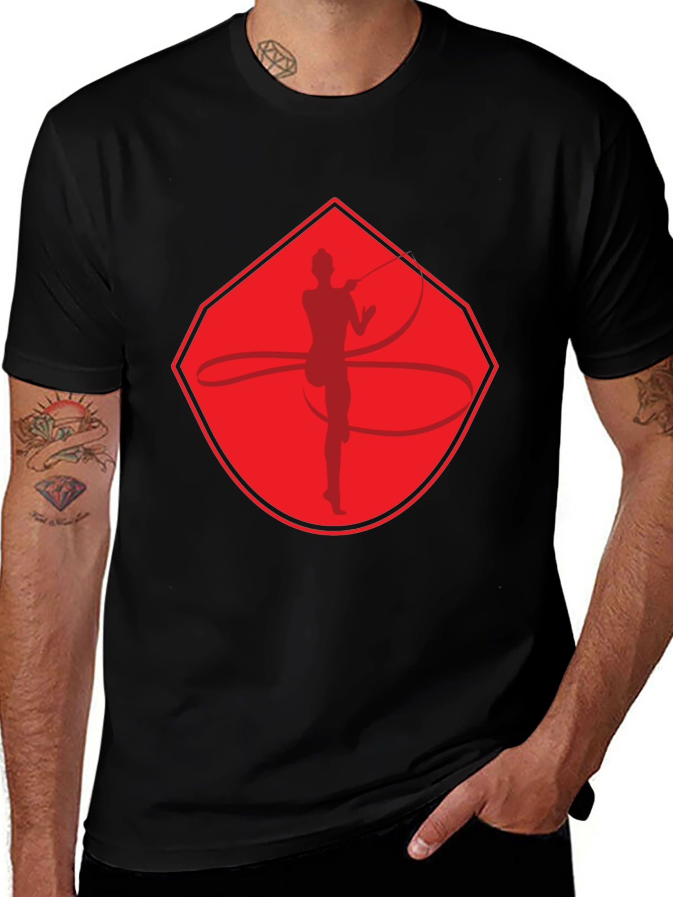 Variant 11 of Rhythmic Gymnast Graphic T-Shirt - Red Design