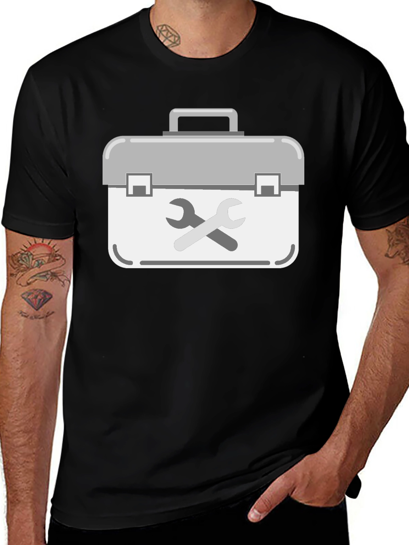 Toolbox Graphic Tee - Black Cotton T-Shirt