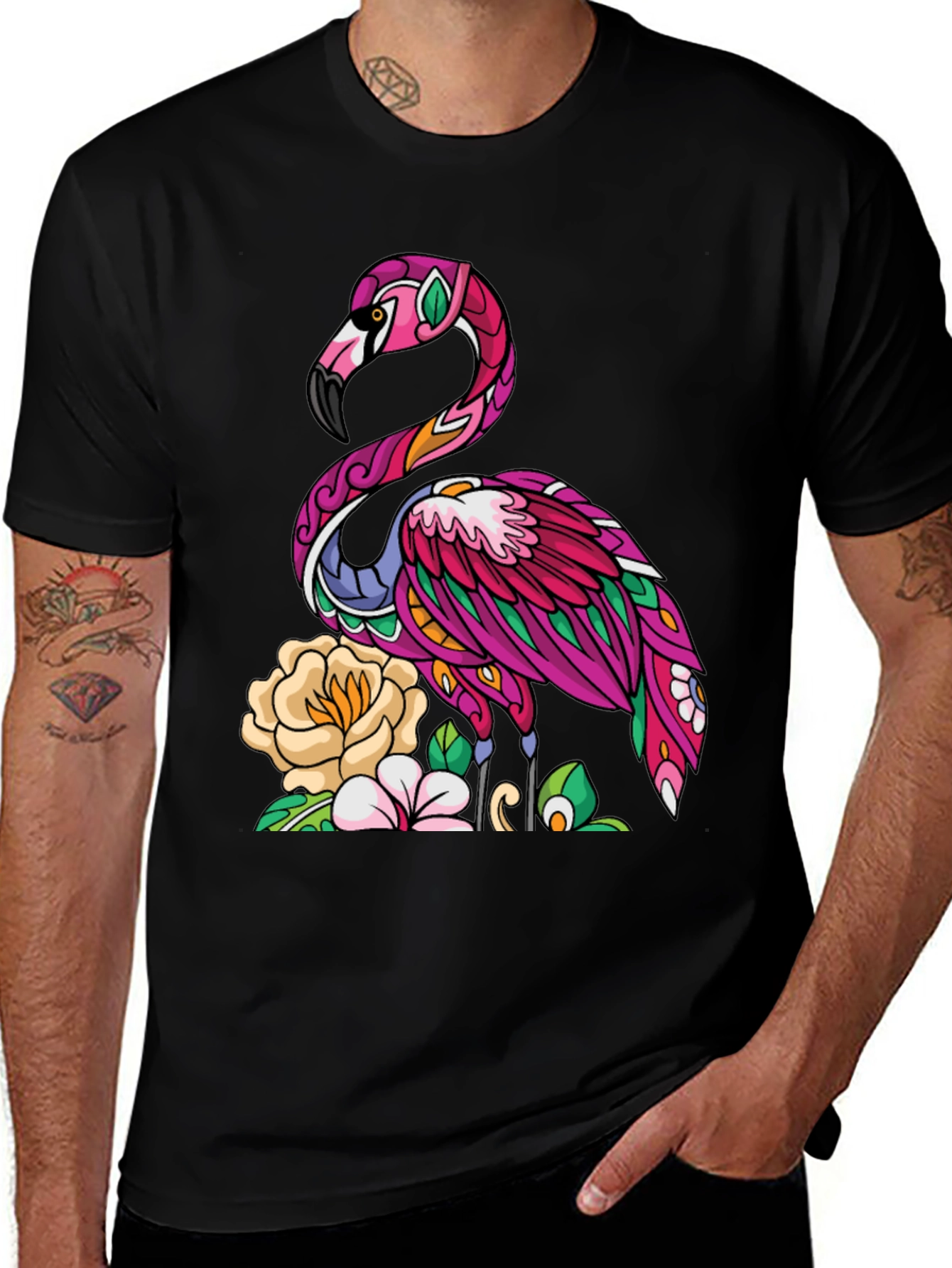 Variant 8 of Flamingo Floral Graphic T-Shirt