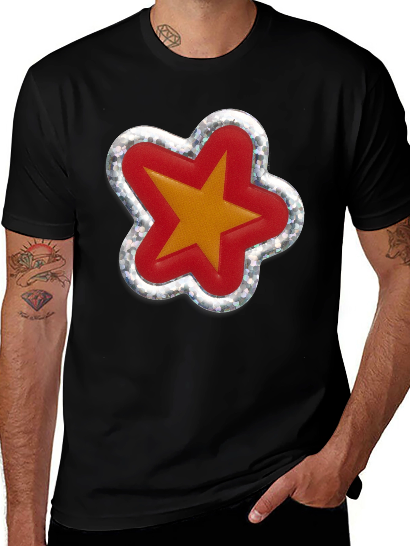 Variant 24 of Star Power T-Shirt - Black Graphic Tee