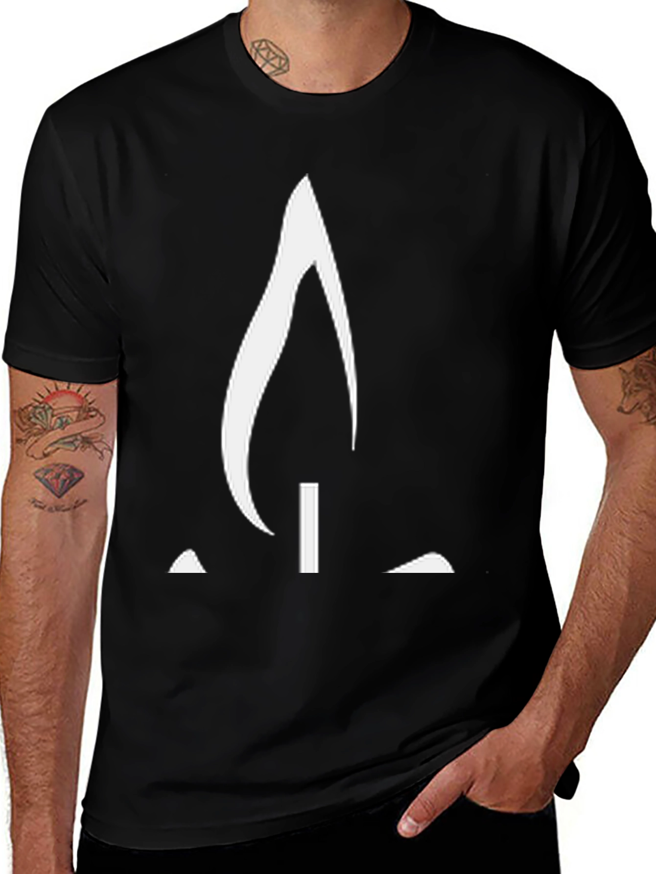 Abstract Flame Graphic Tee - Modern Casual Style