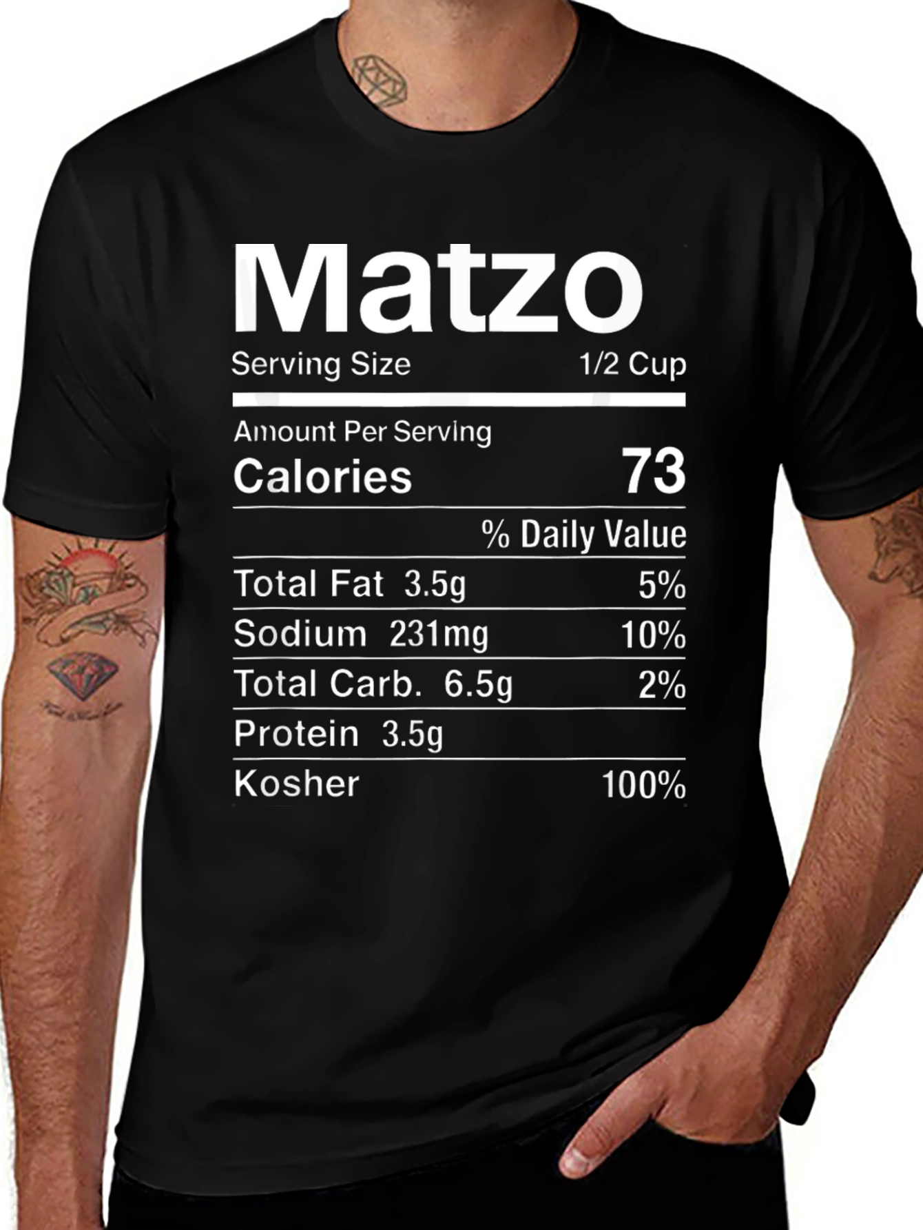 Matzo Nutrition Facts T-Shirt Funny Passover Gift