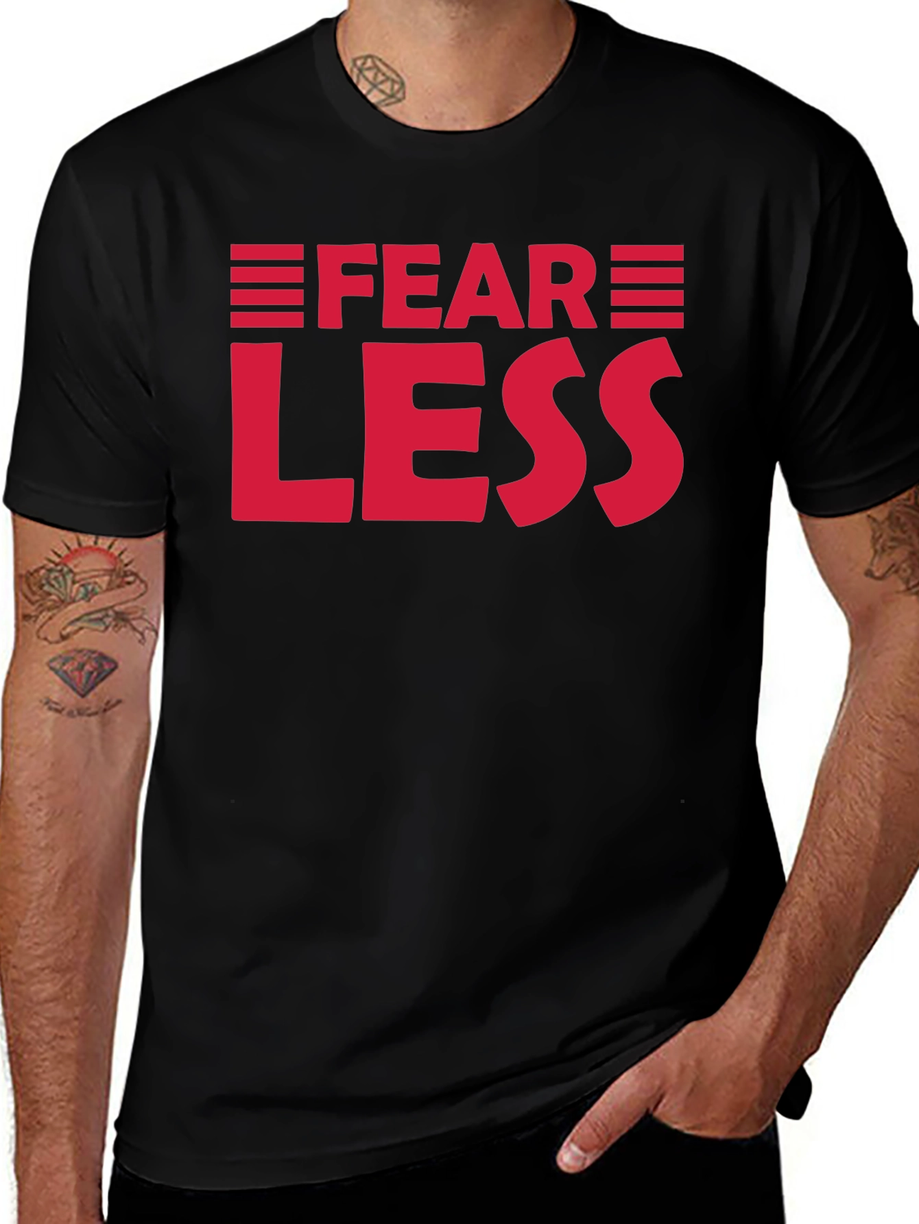Variant 26 of Fear Less Graphic Tee - Motivational Shirt