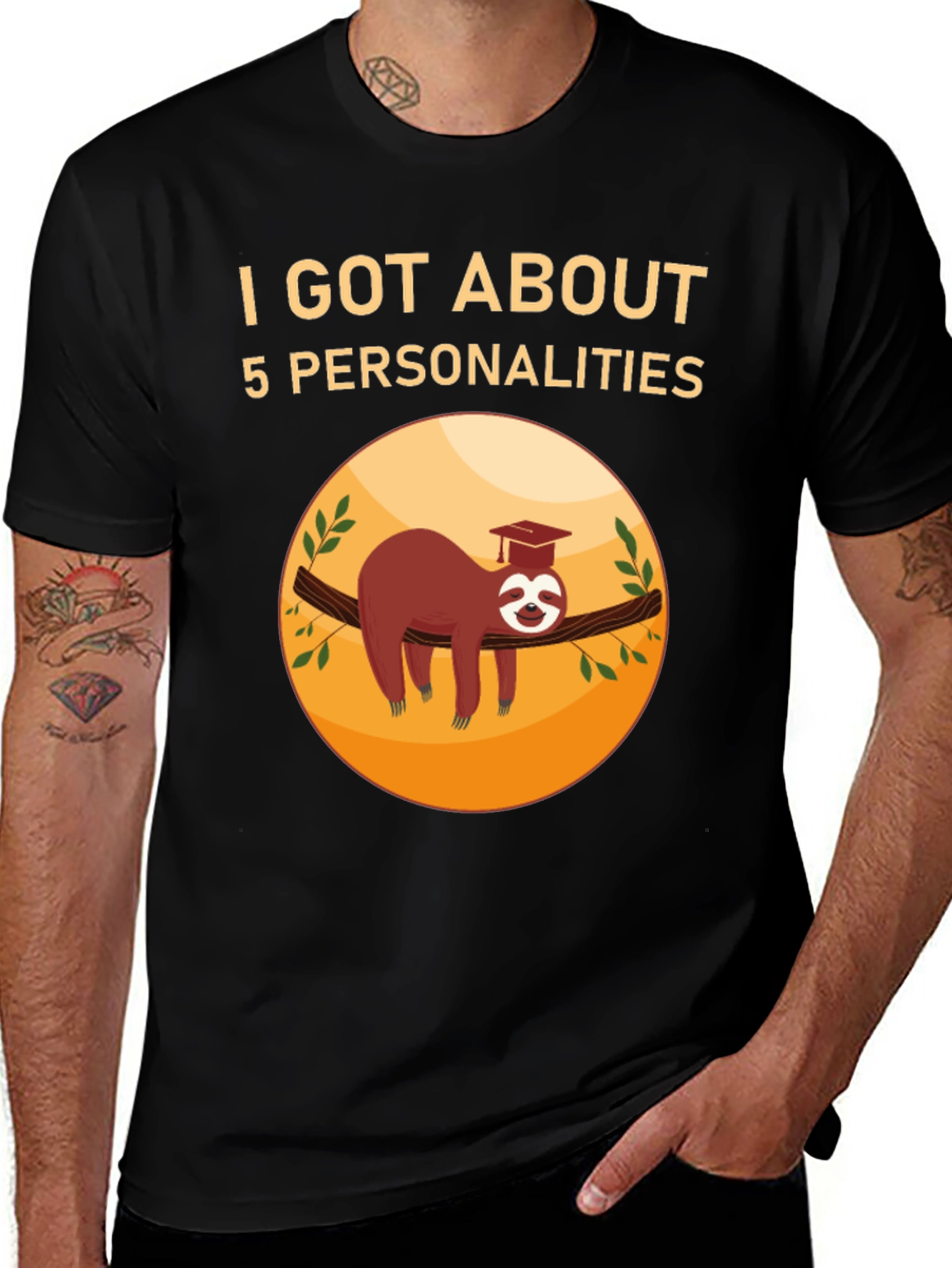 Variant 9 of I Got About 5 Personalities Sloth T-Shirt