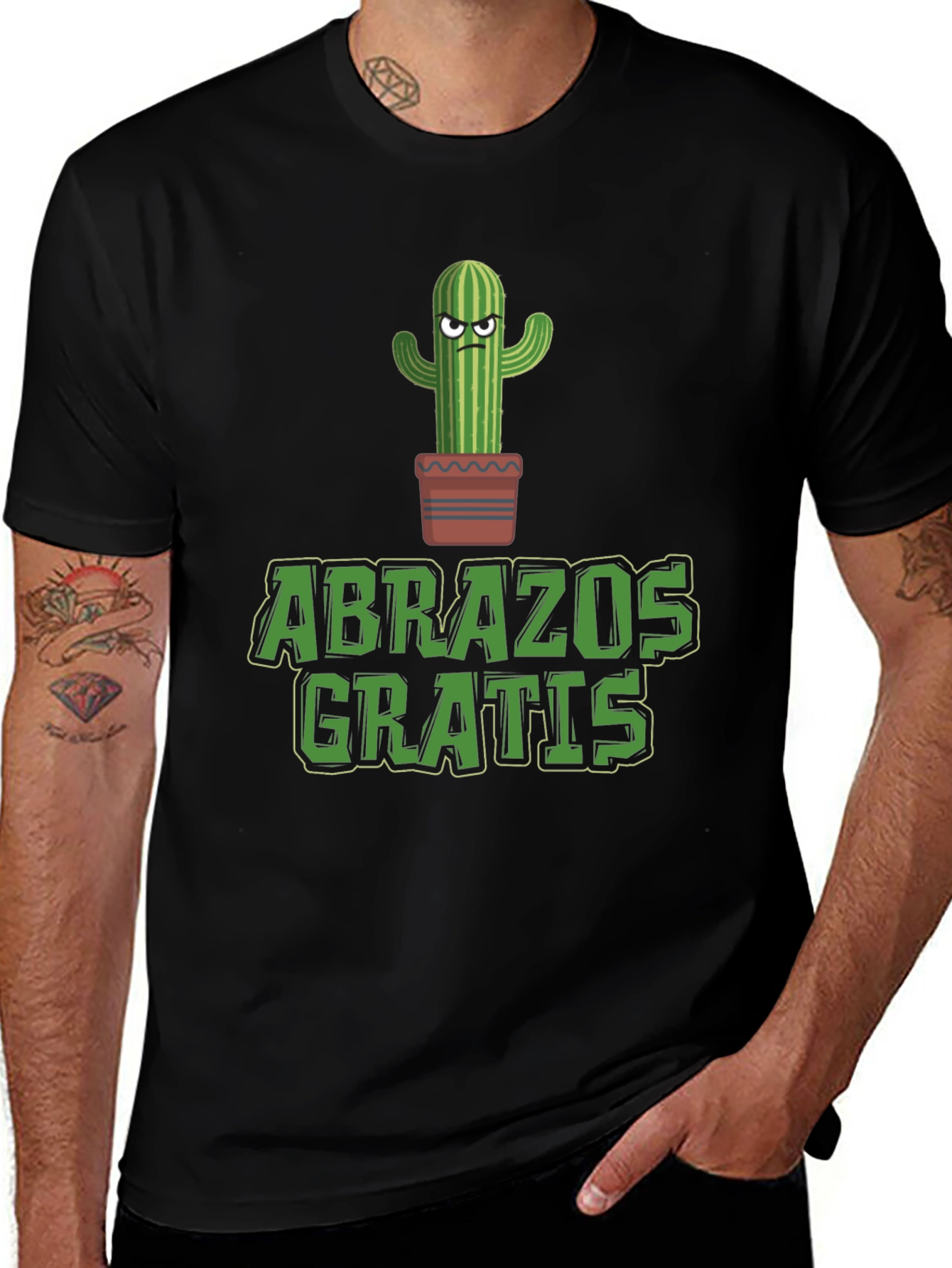 Variant 17 of Funny Cactus 'Abrazos Gratis' Graphic T-Shirt