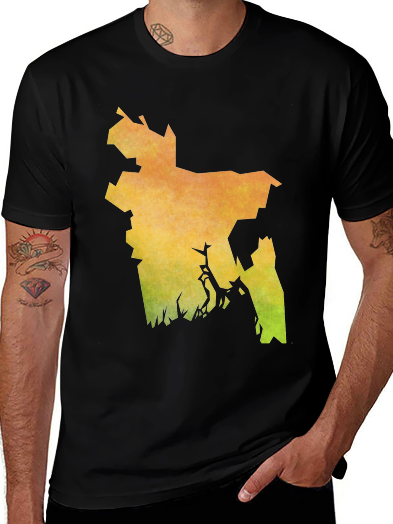 Bangladesh Map Graphic T-Shirt - Black Cotton Tee
