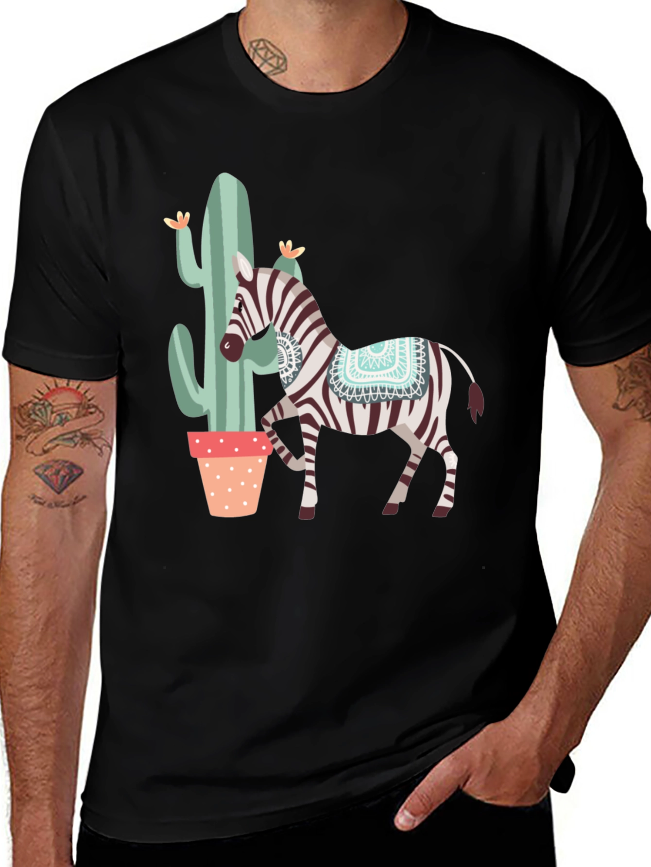Variant 26 of Zebra & Cactus Graphic T-Shirt
